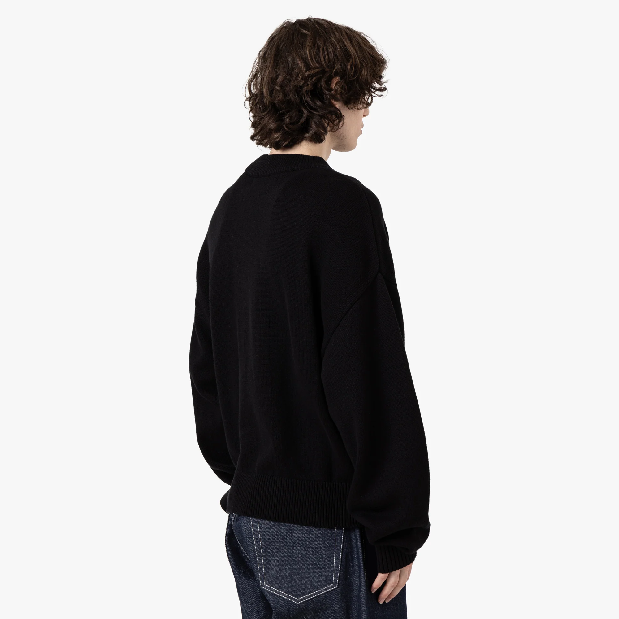 4YE Chenille Knit Sweater / Black - Image 3