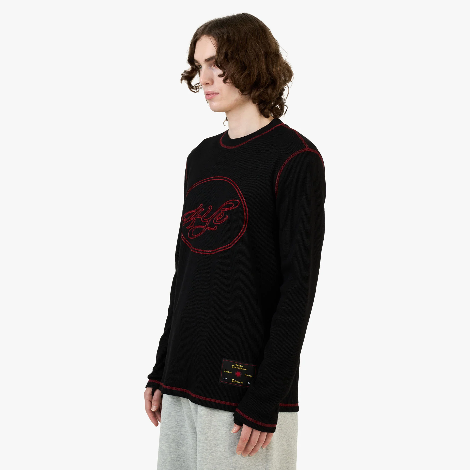 4YE Signature Waffle Top Black / Red - Image 2
