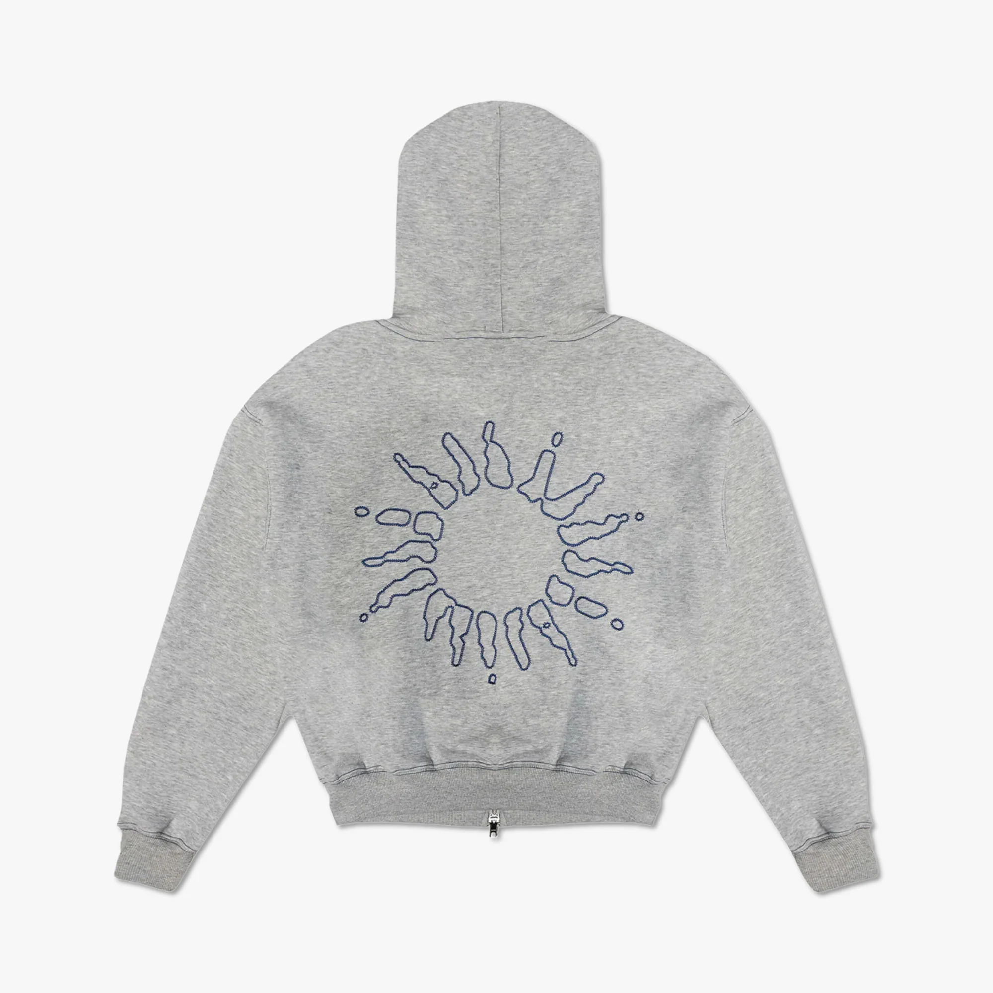 4YE Signature Zip Hoodie Light Heather Grey - Image 9