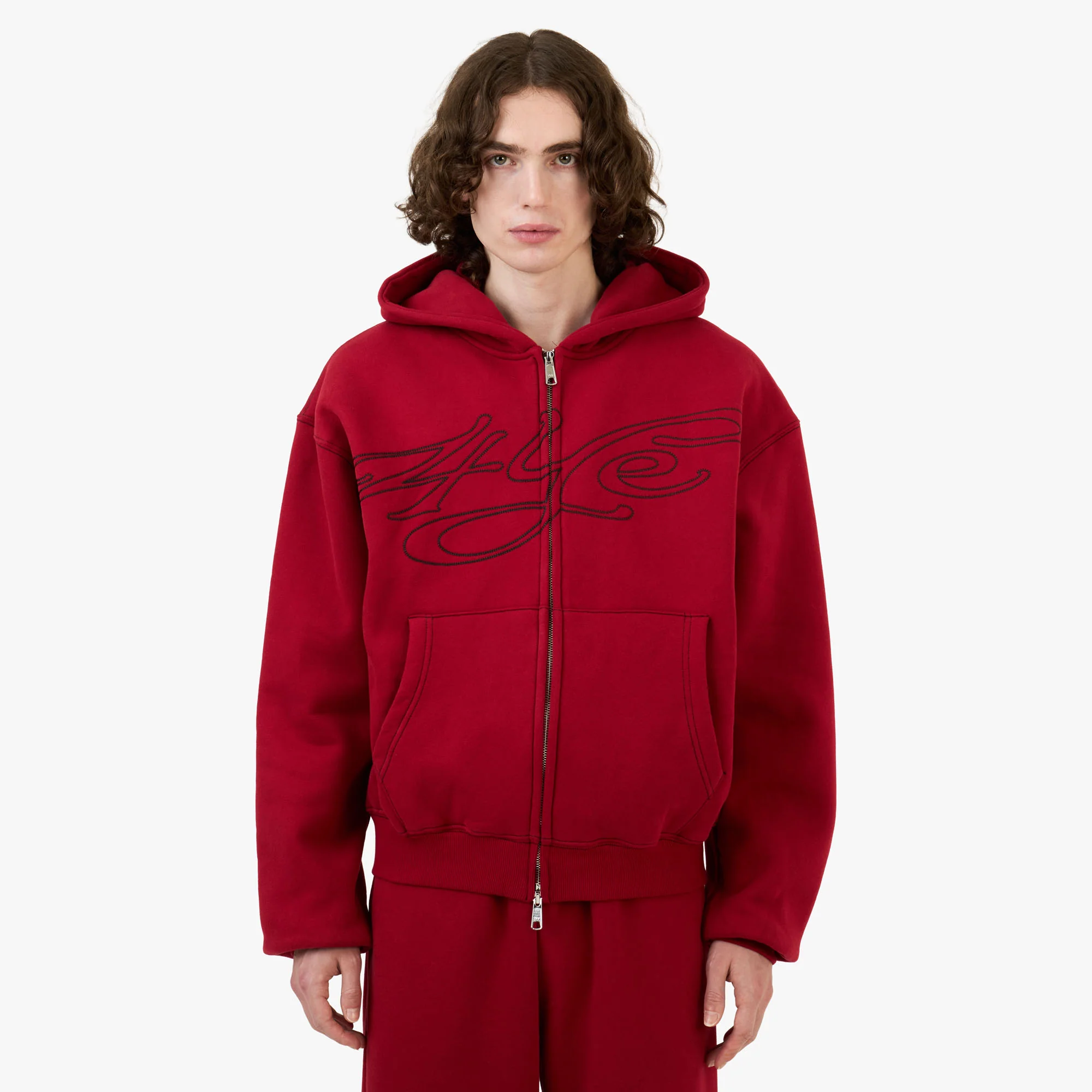 4YE Signature Zip Hoodie Red / Black