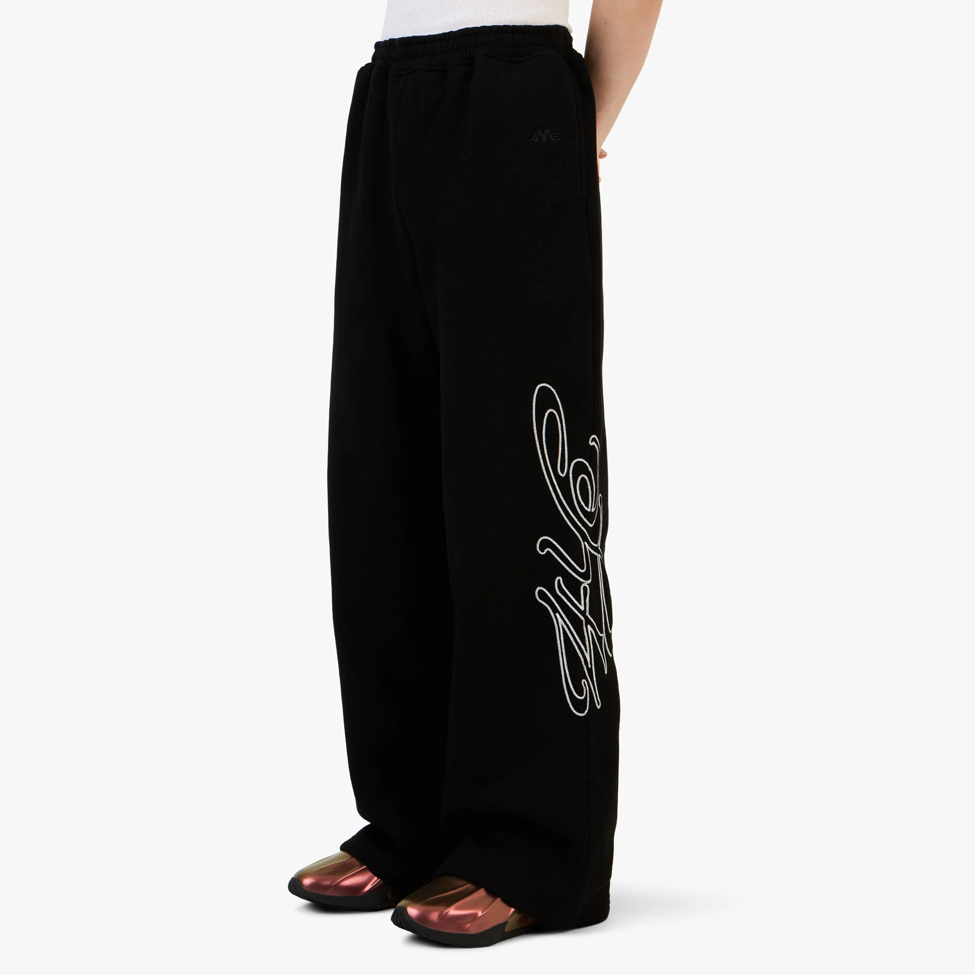 4YE Signature Zip Wide Pant Black/White - Image 2