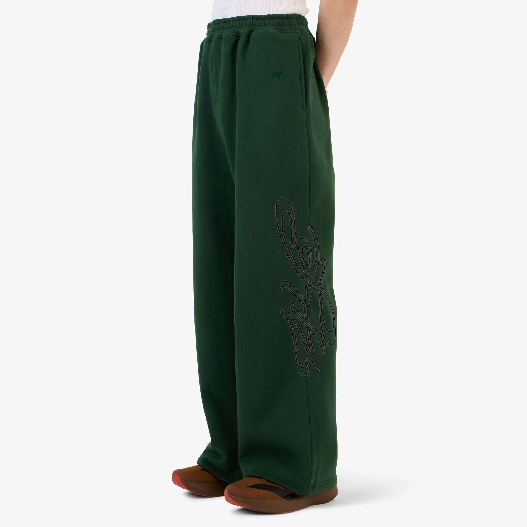 4YE Signature Zip Wide Pant Forrest Green / Black - Image 2