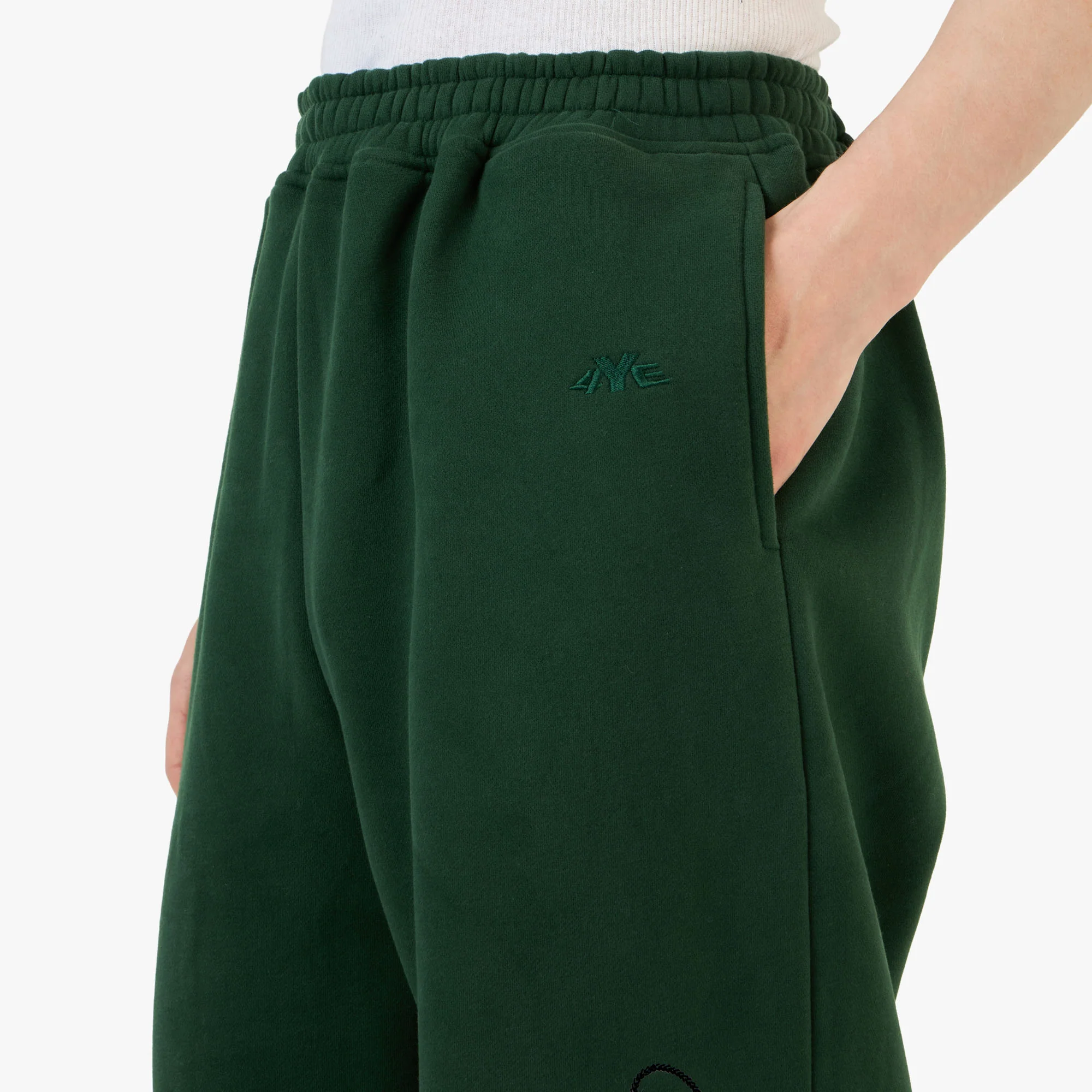 4YE Signature Zip Wide Pant Forrest Green / Black - Image 4