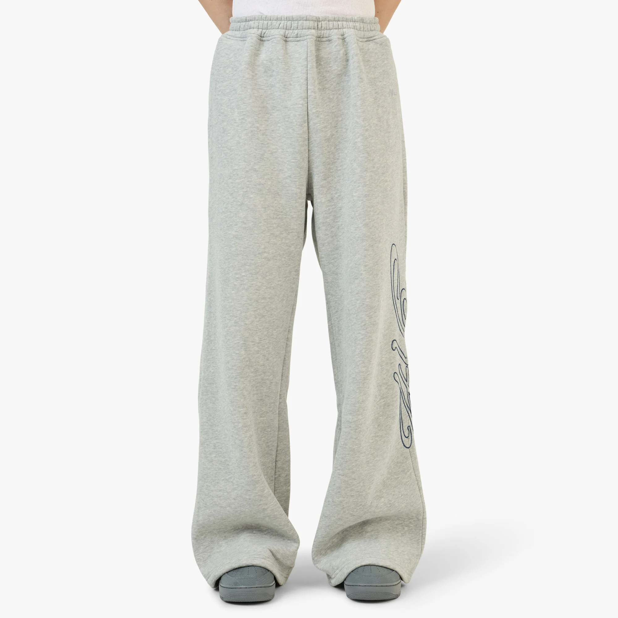 4YE Signature Zip Wide Pant Light Heather Grey