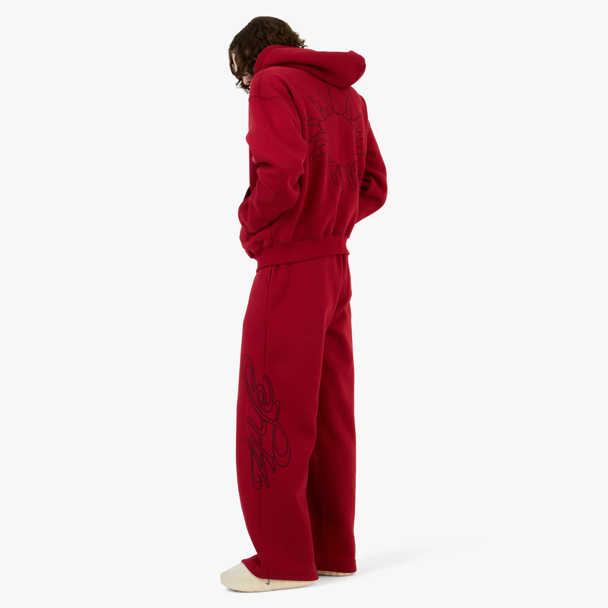 4YE Signature Zip Wide Pant Red / Black - Image 7