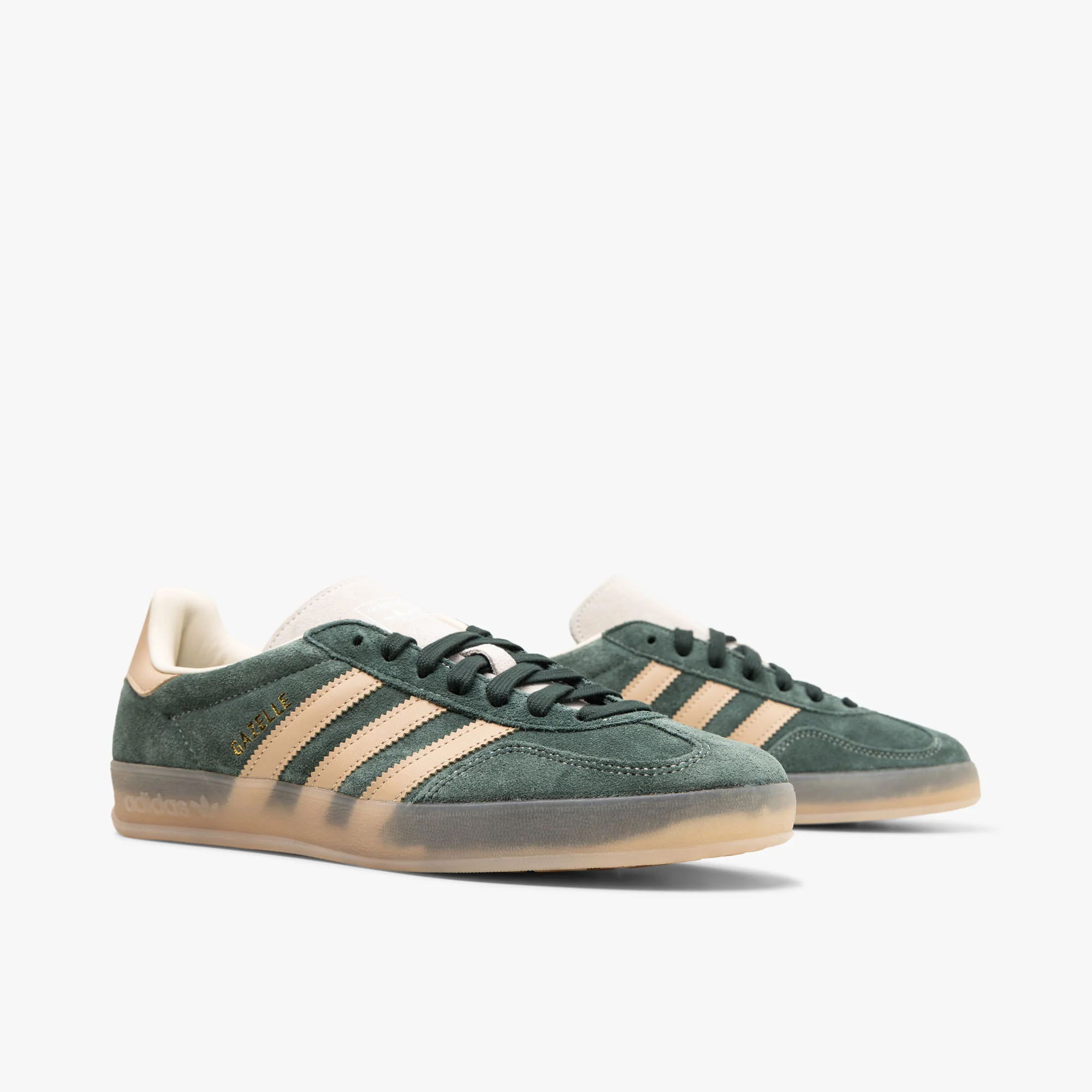 adidas Originals Gazelle Indoor Shadow Green / Warm Sandstone - Wonder White - Image 3