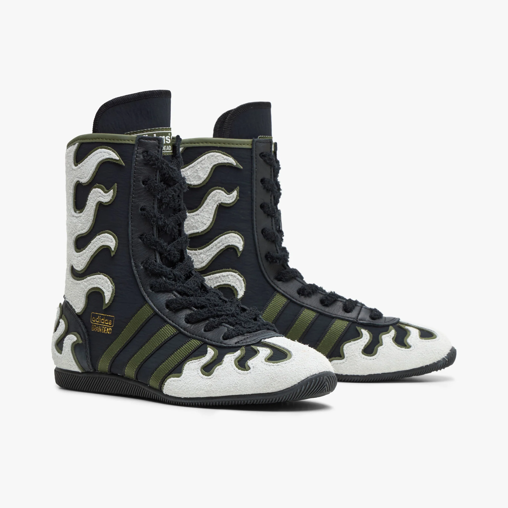 adidas Originals x Brain Dead Japan Hi Core Black / Crystal White - Gold Metallic - Image 3