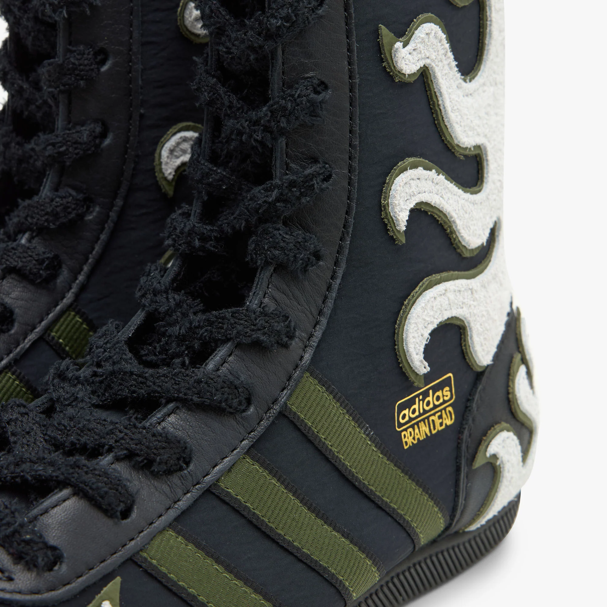 adidas Originals x Brain Dead Japan Hi Core Black / Crystal White - Gold Metallic - Image 7