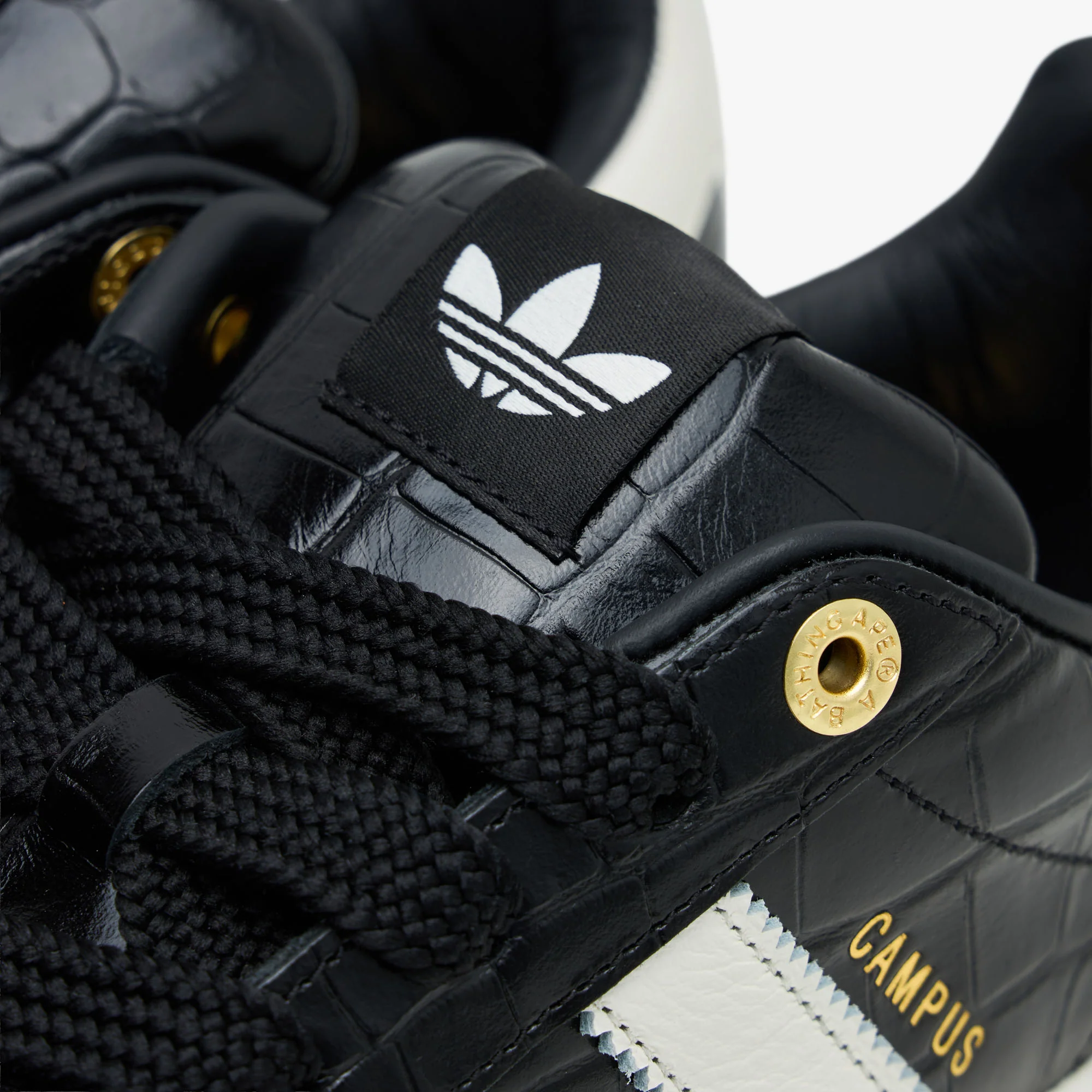 adidas x BAPE Campus 00s World Cup Core Black / Off White - Gold Metallic - Image 7