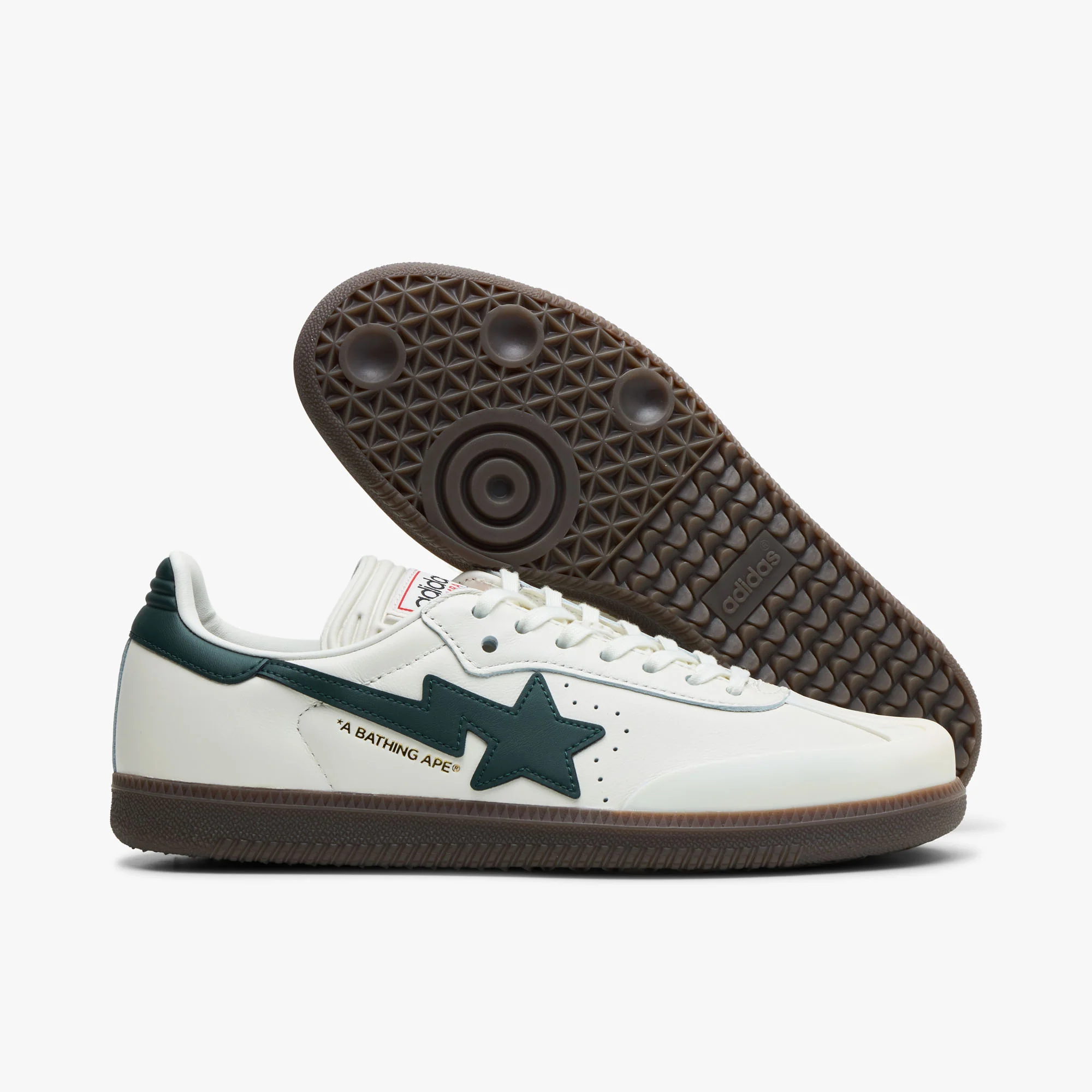 adidas x BAPE Samba World Cup Off White / Shadow Green - Gum - Image 2