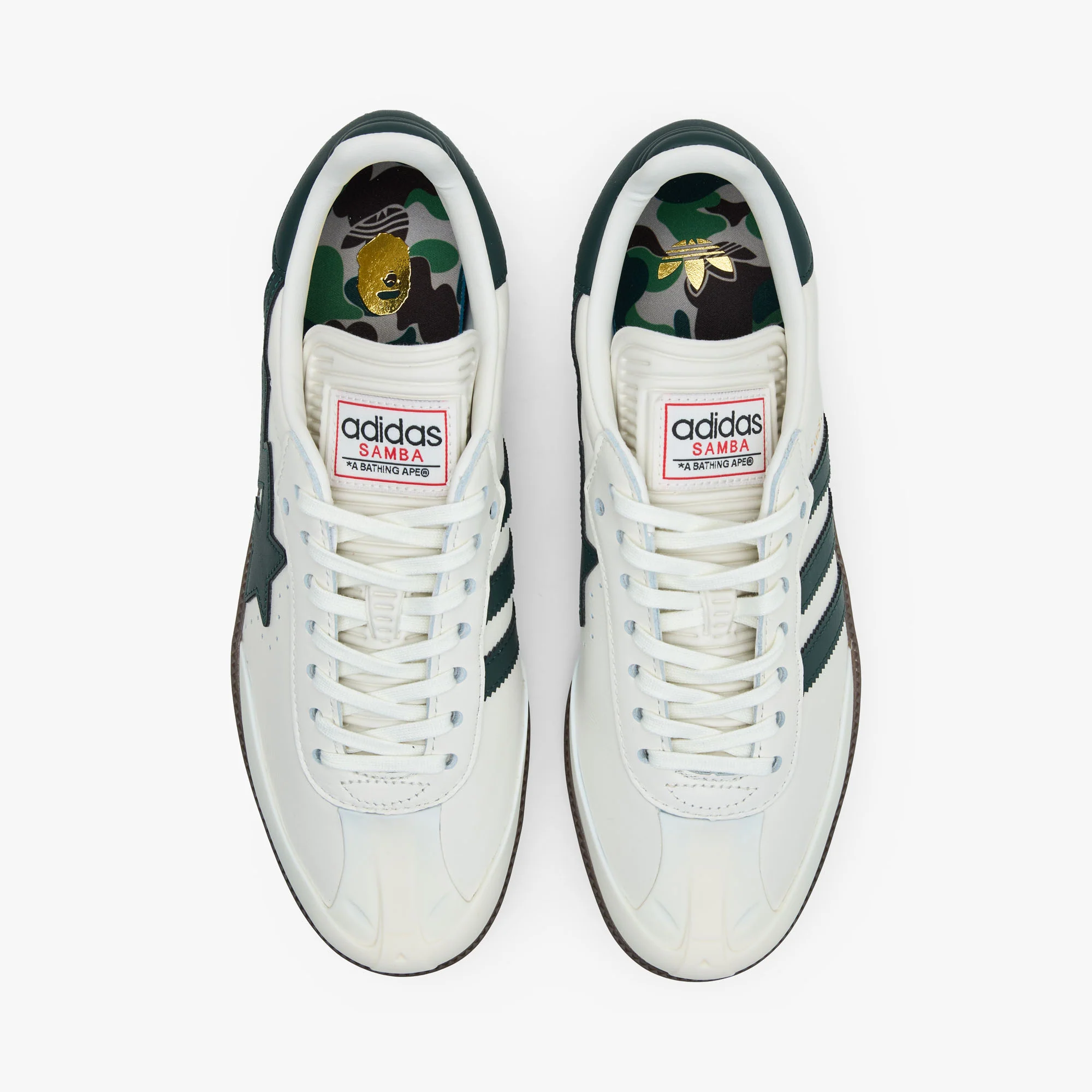 adidas x BAPE Samba World Cup Off White / Shadow Green - Gum - Image 5
