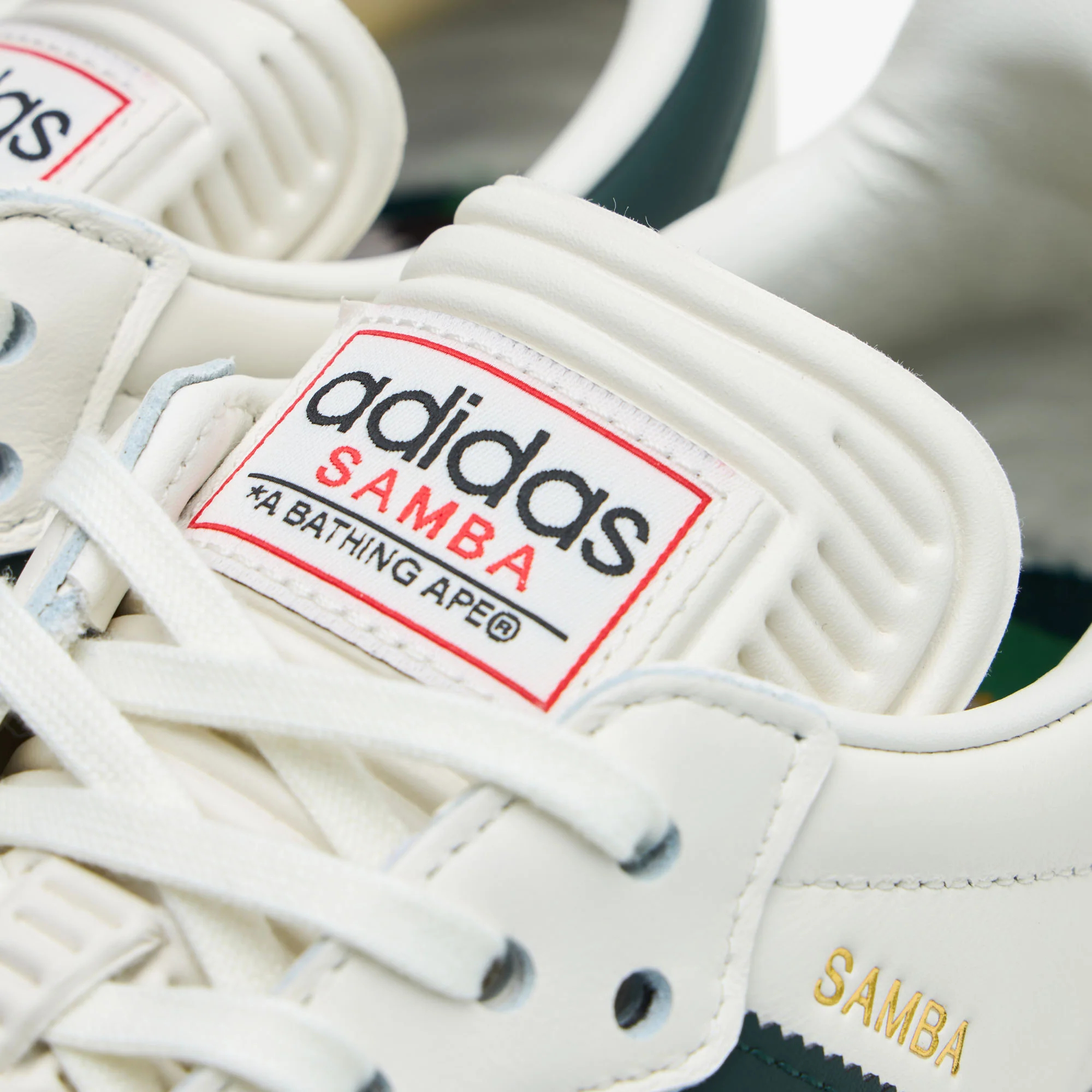 adidas x BAPE Samba World Cup Off White / Shadow Green - Gum - Image 7