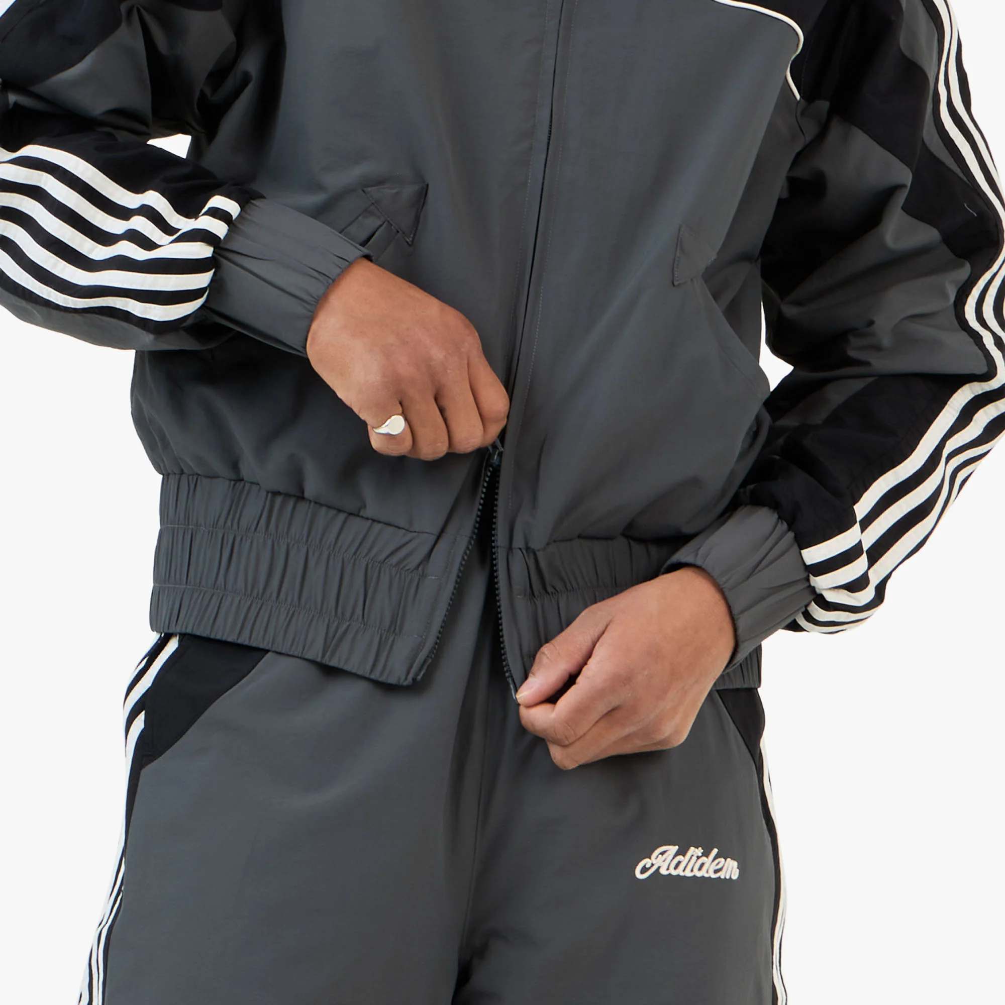 Adidem Astericks Stripped Tracket Jacket Black - Image 6