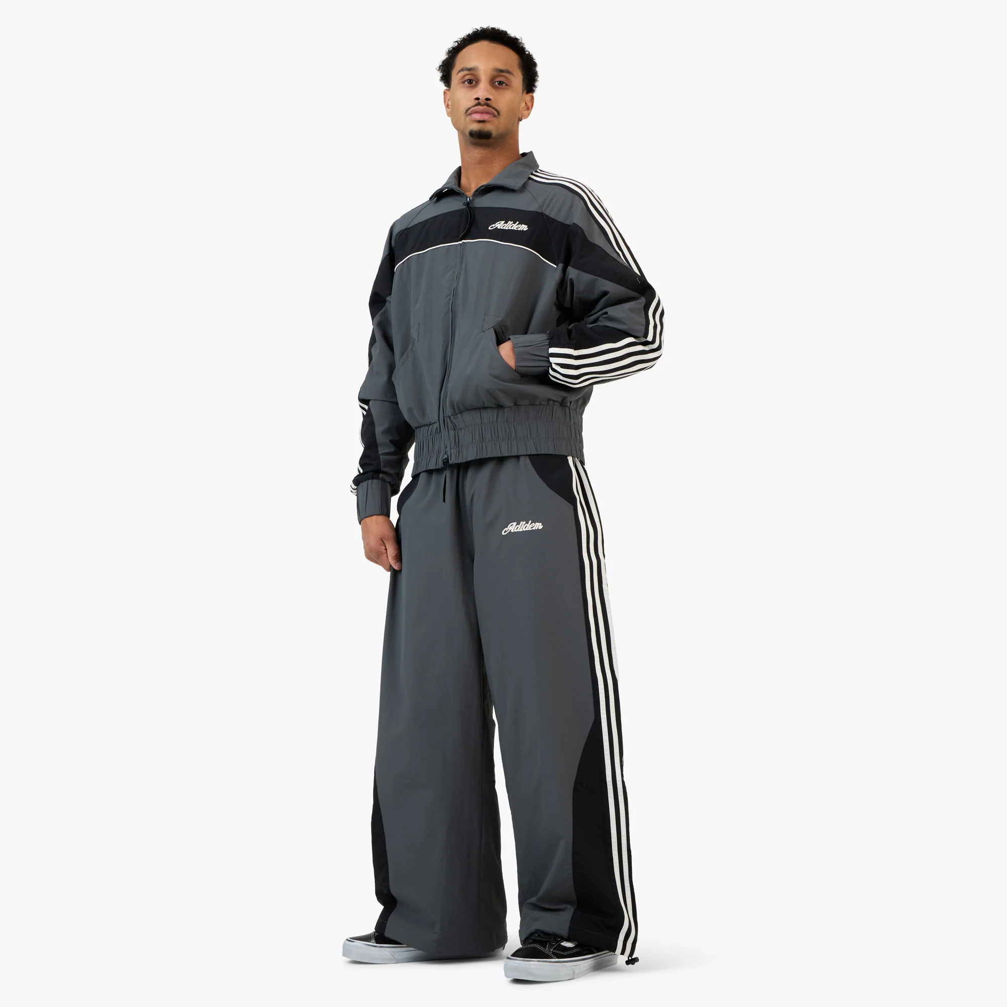 Adidem Astericks Stripped Tracket Jacket Black - Image 7