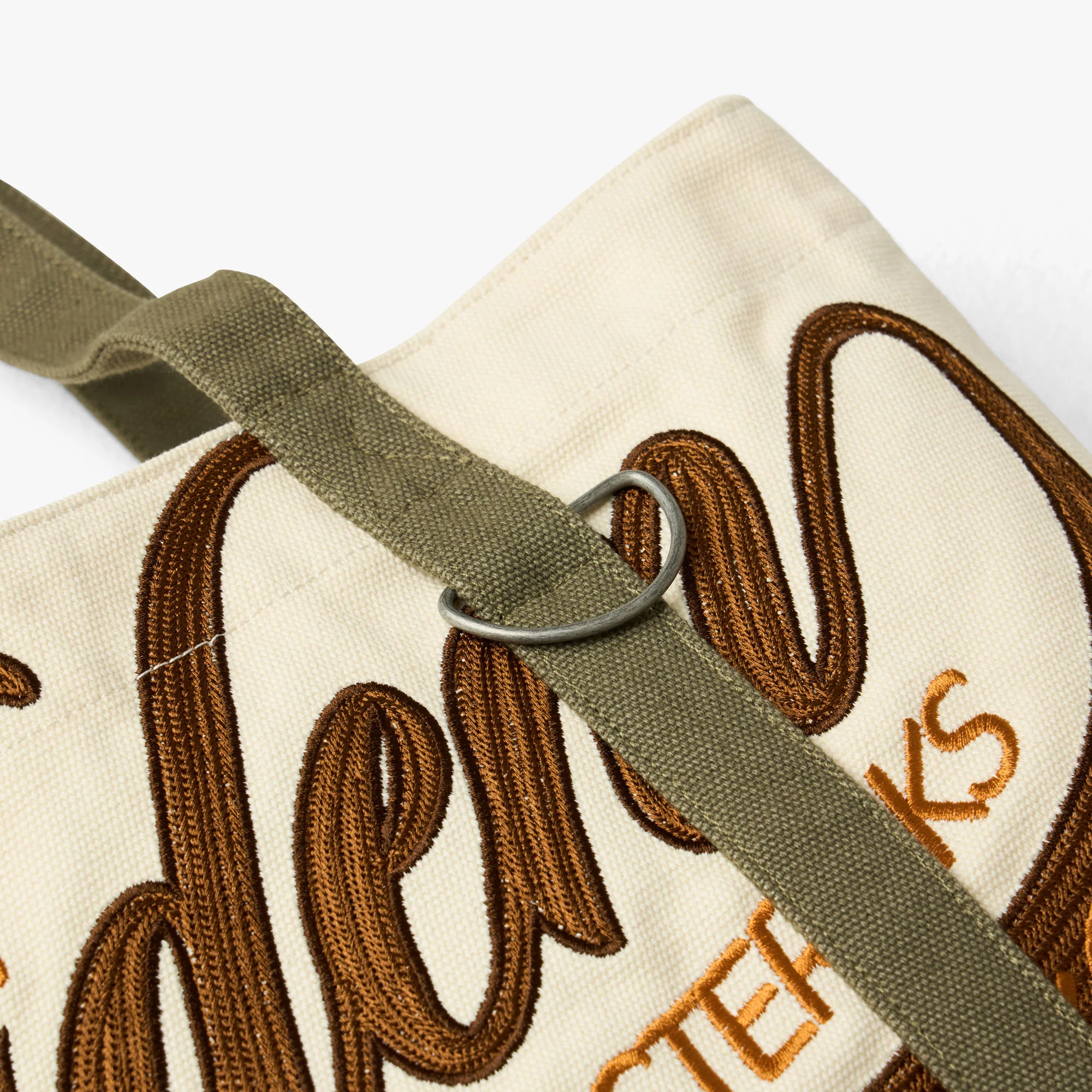 Adidem Asterisks Chainstitch Script Tote Bag Beige - Image 3