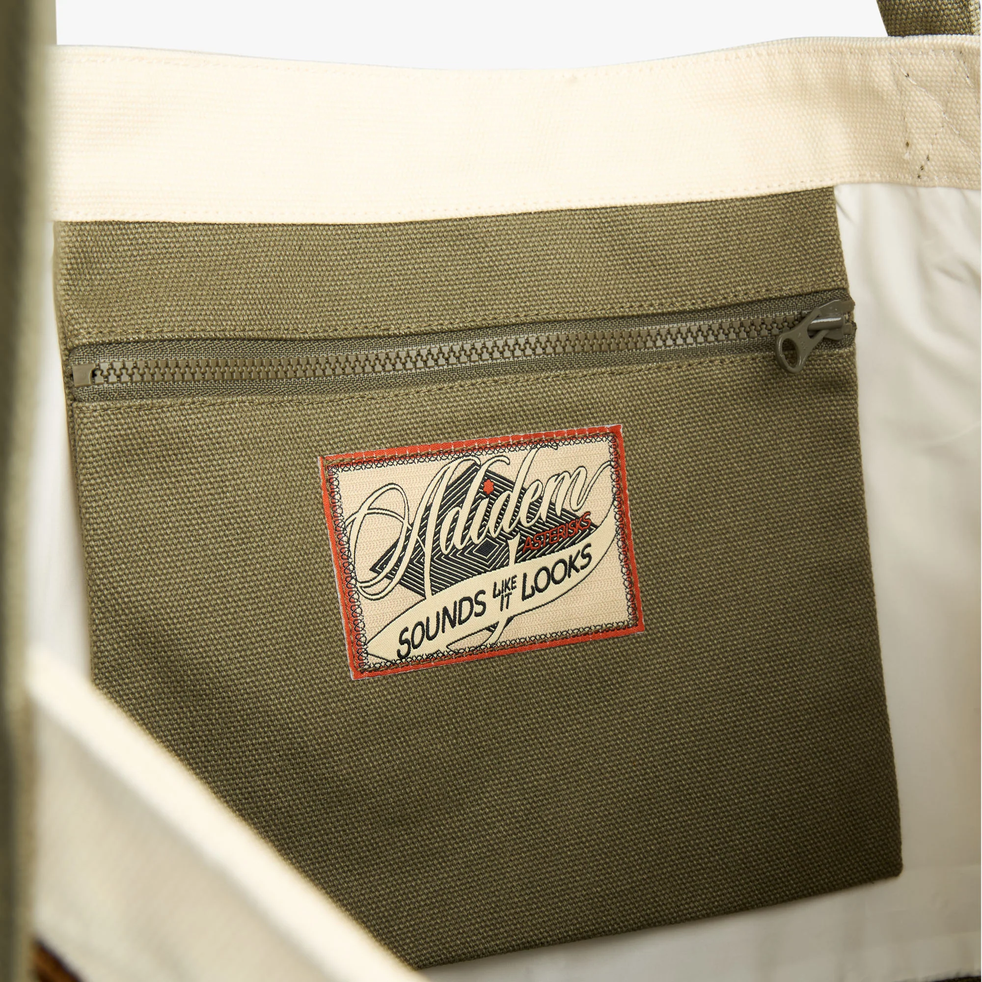 Adidem Asterisks Chainstitch Script Tote Bag Beige - Image 4