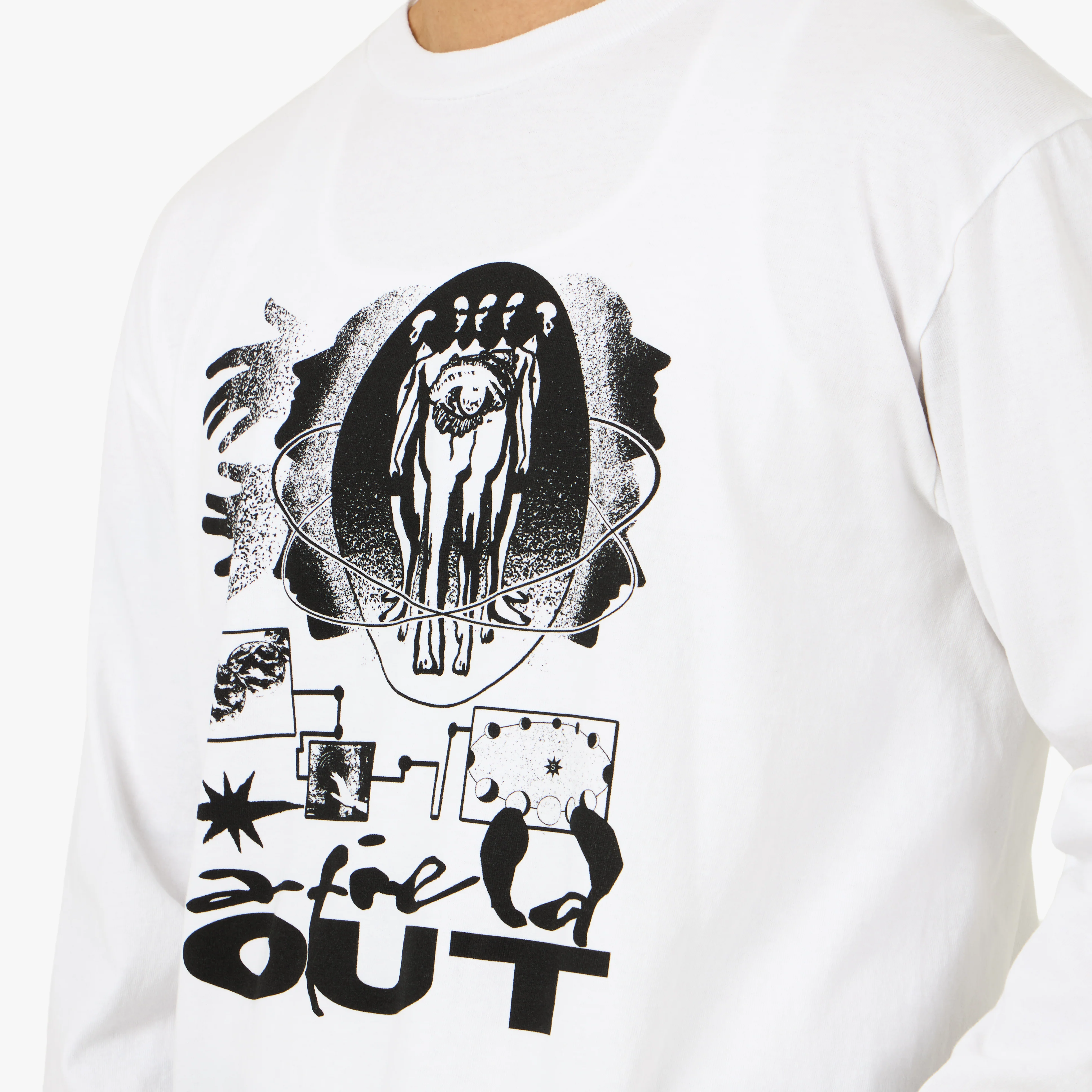 Afield Out Cosmos Longsleeve T-Shirt White - Image 4