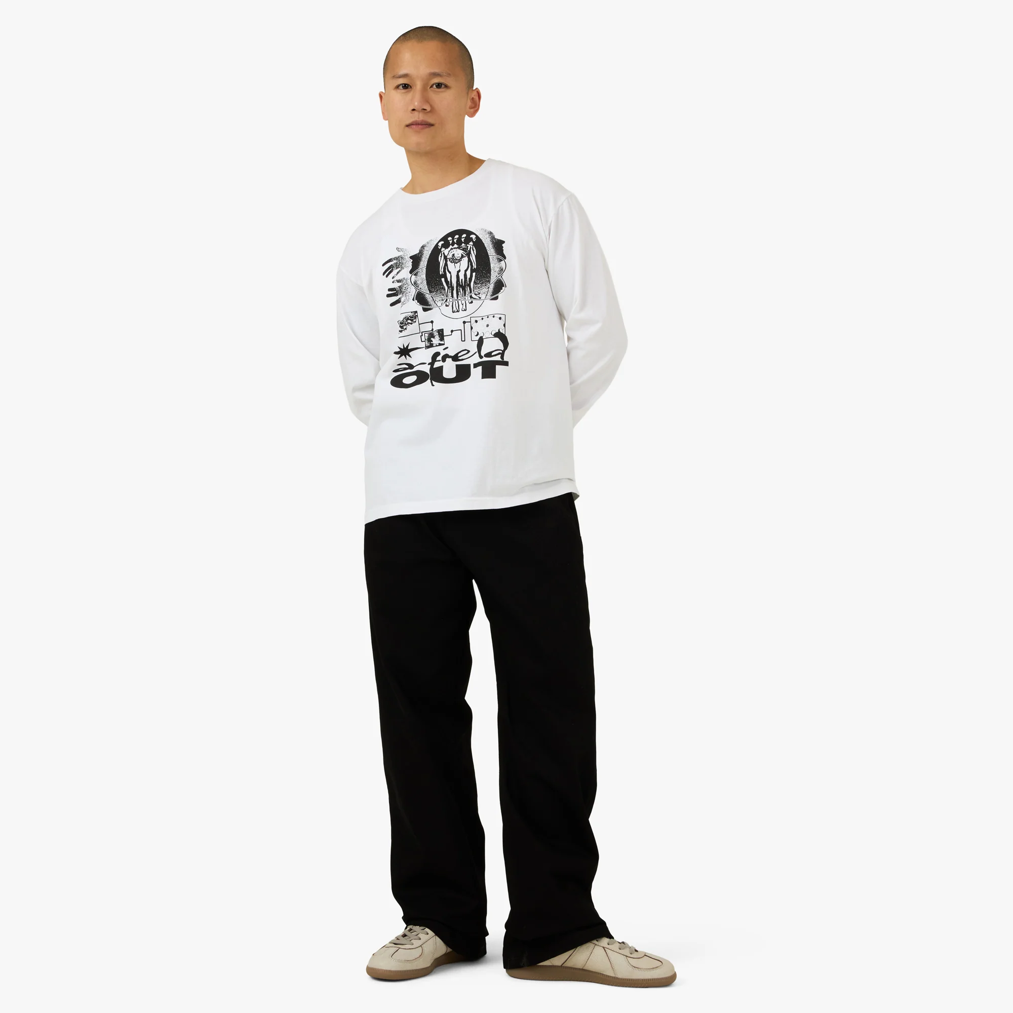 Afield Out Cosmos Longsleeve T-Shirt White - Image 6