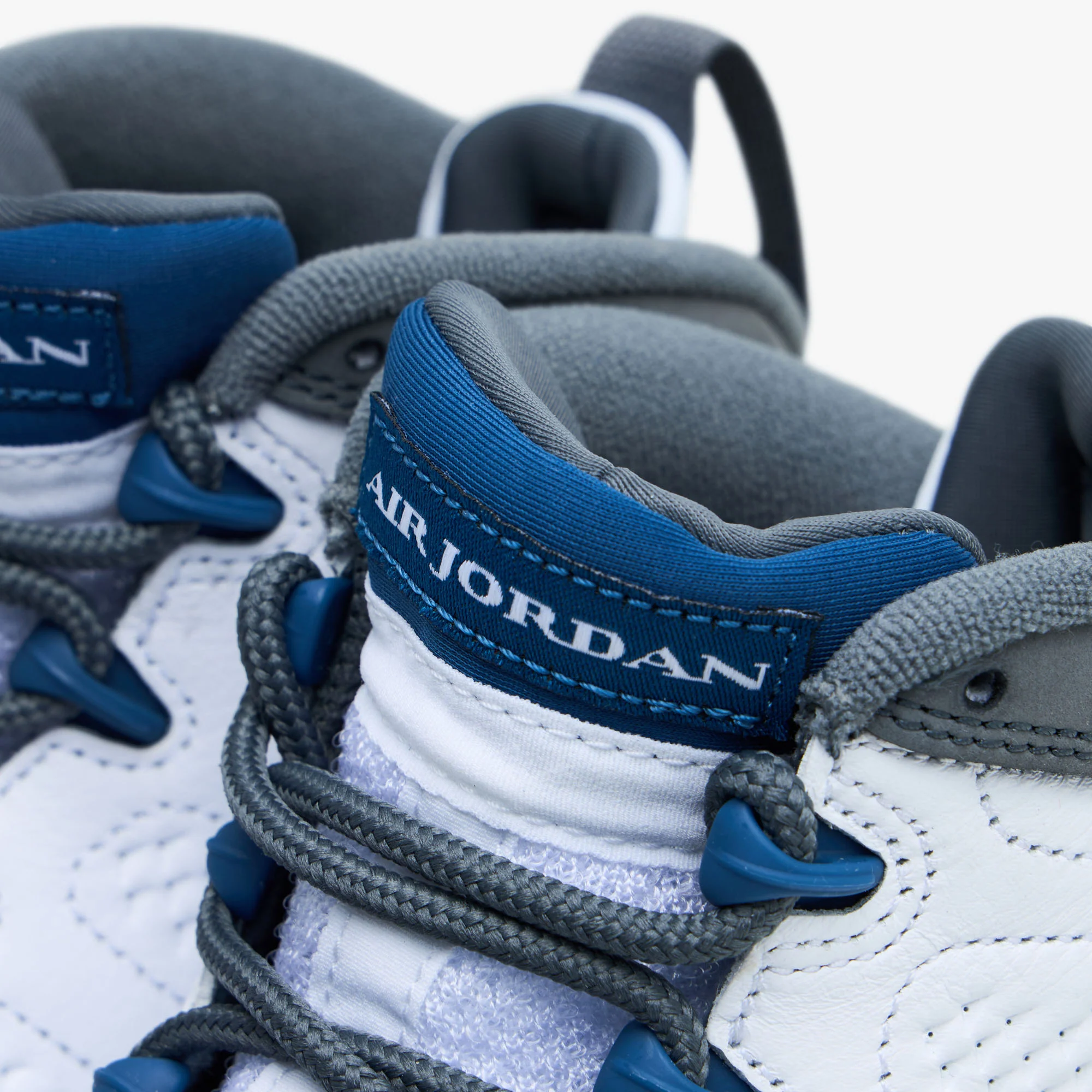 Jordan 9 Retro White / French Blue - Flint Grey - Image 7