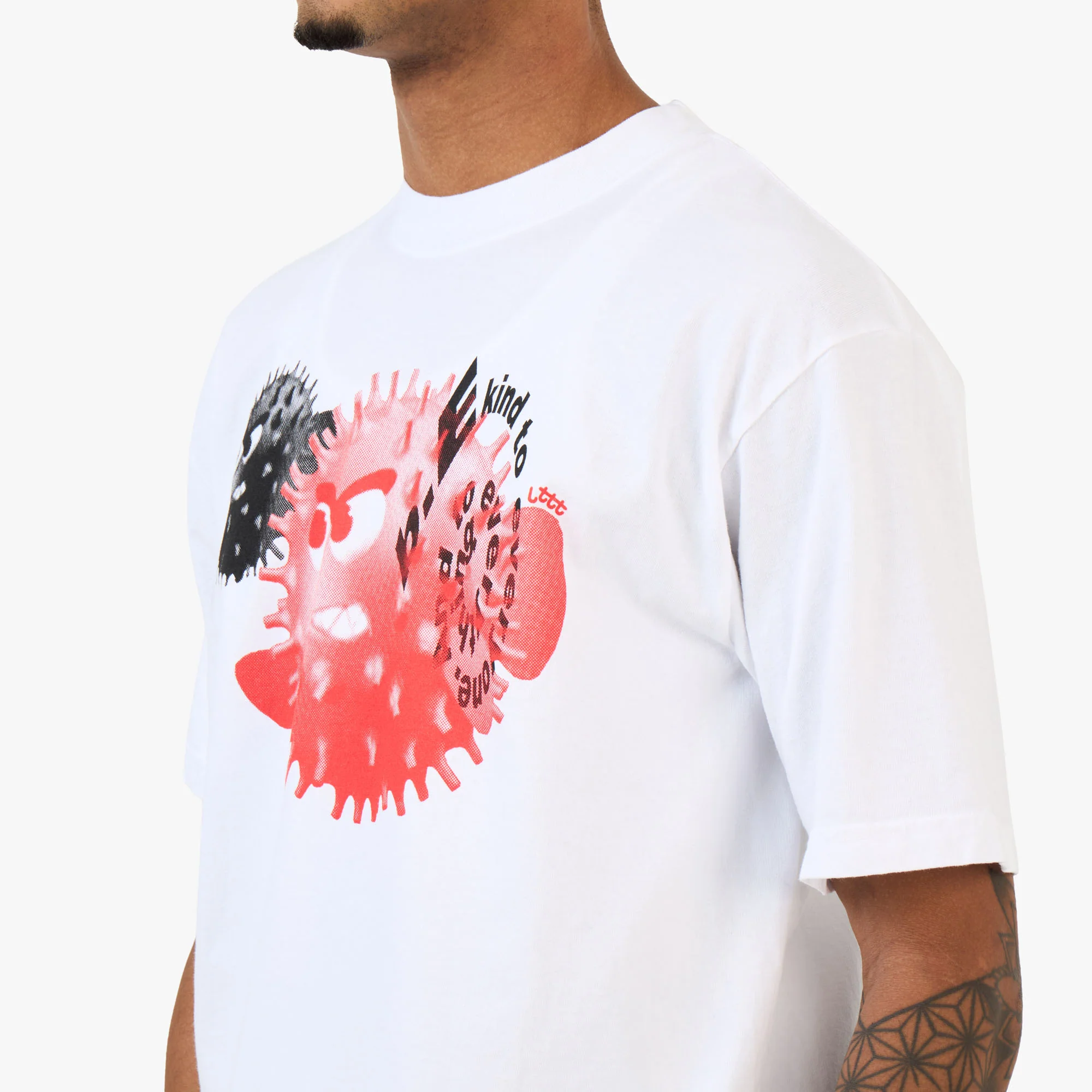 b.Eautiful x LTTT Puffy Fish T-Shirt White - Image 4