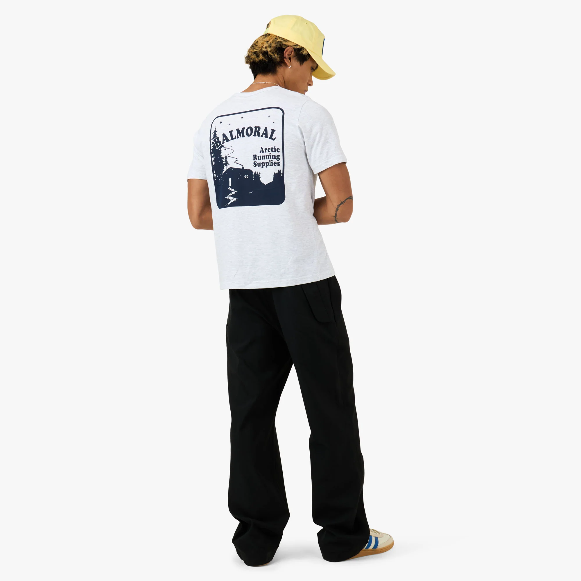 Balmoral Cabin T-Shirt Ash Grey / Navy - Image 7
