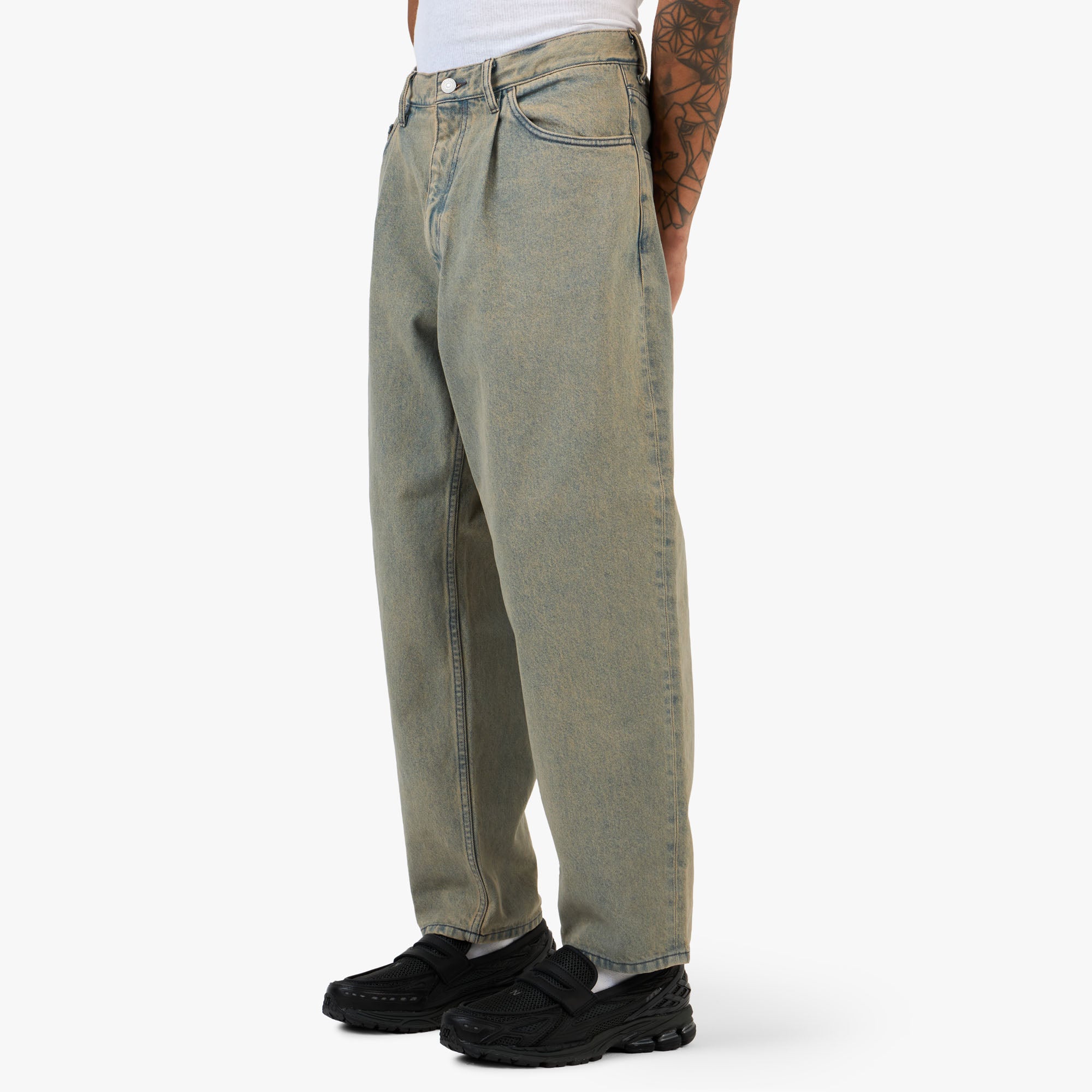 Beams Wide Tapered Denim Pink Used - Image 2
