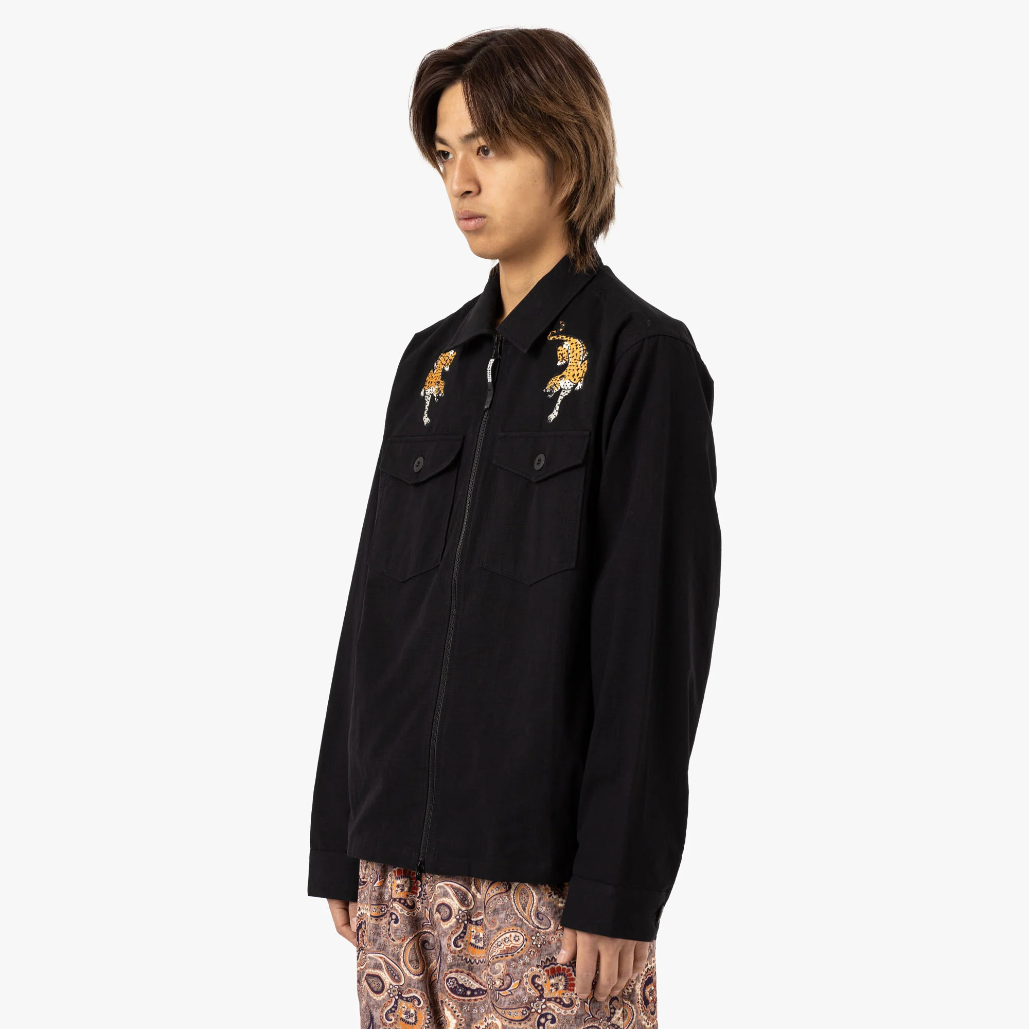 Brother Brother Military Souvenir Zip Shirt / Black - Image 2