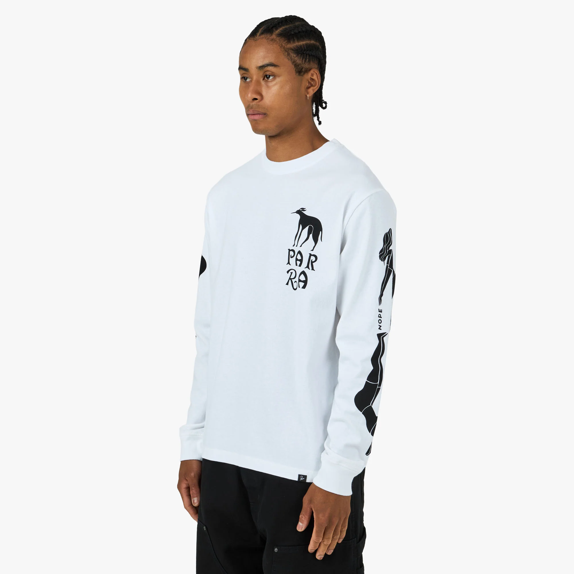 by Parra Dog Training Longsleeve T-Shirt White - Image 3