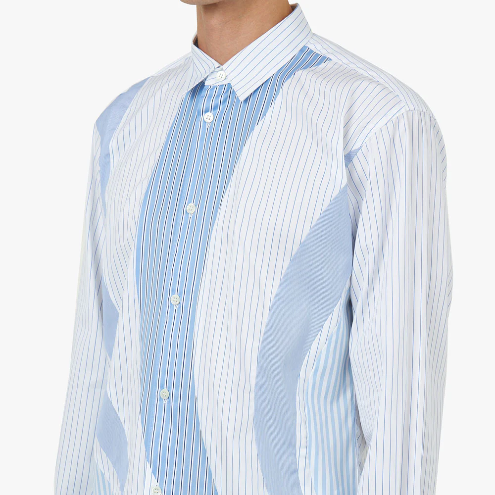 COMME des GARÇONS SHIRT Poplin Stripe Shirt Blue / Multi - Image 4