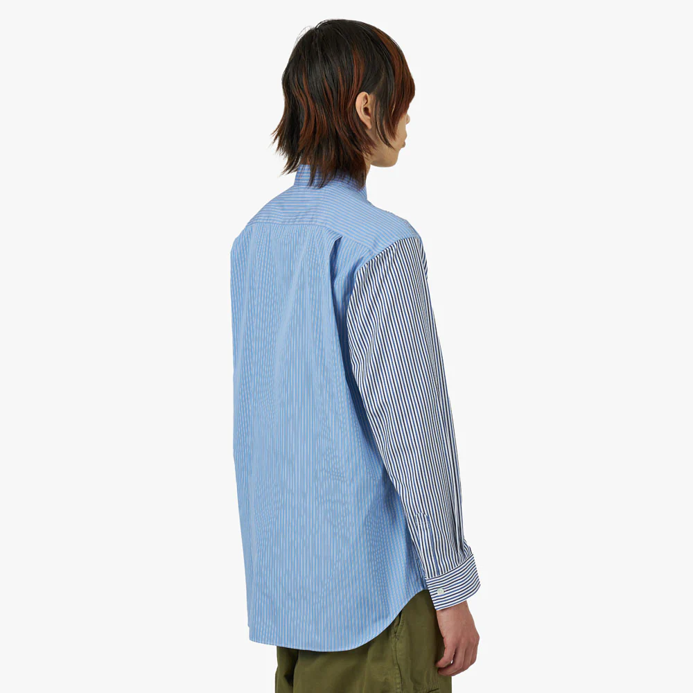 COMME des GARÇONS SHIRT Striped Poplin Shape 5 / Blue - Image 3