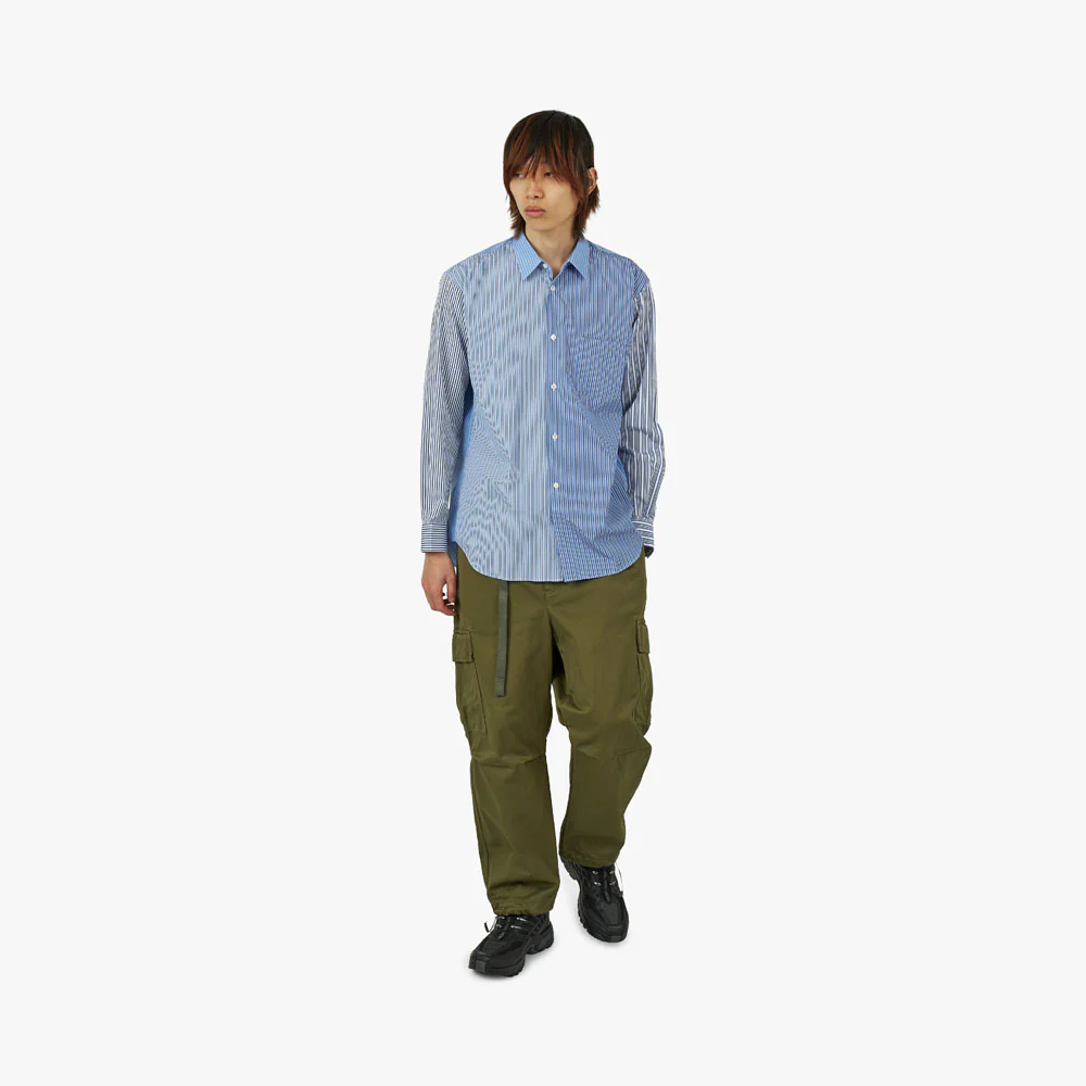 COMME des GARÇONS SHIRT Striped Poplin Shape 5 / Blue - Image 5