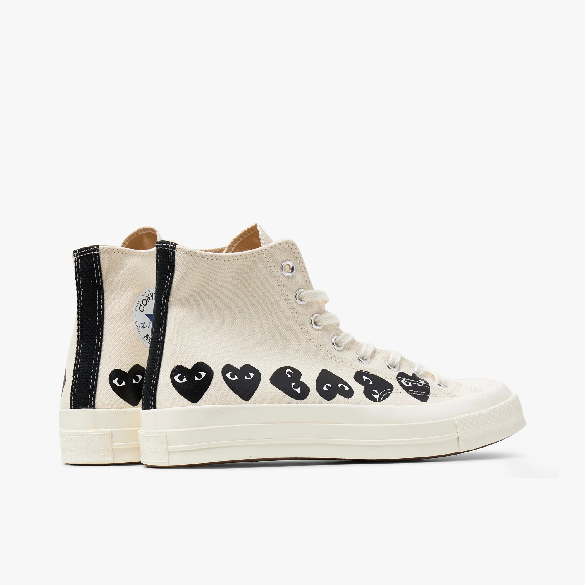 Converse x COMME des GARÇONS PLAY Chuck Taylor Hi / Multi Heart Beige - Image 4