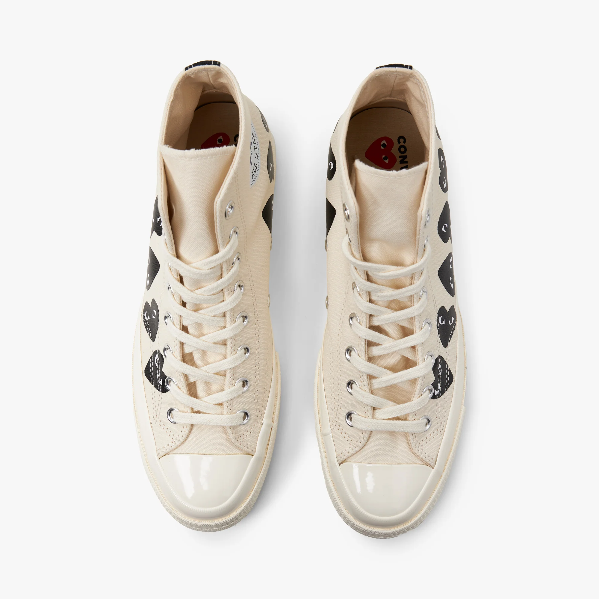 Converse x COMME des GARÇONS PLAY Chuck Taylor Hi / Multi Heart Beige - Image 5