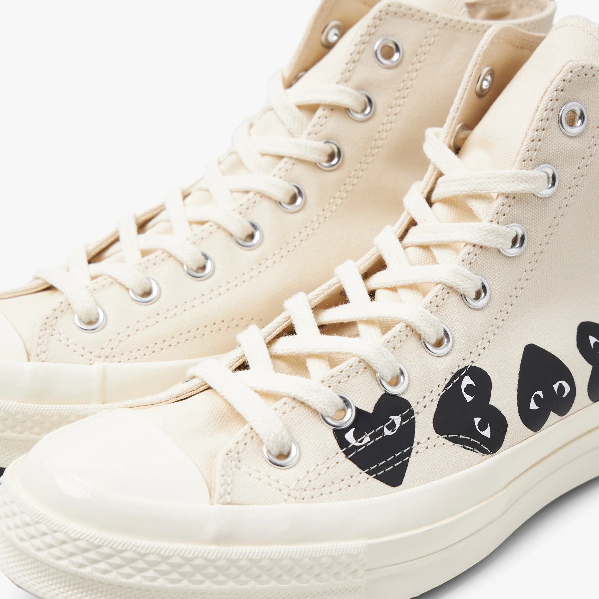 Converse x COMME des GARÇONS PLAY Chuck Taylor Hi / Multi Heart Beige - Image 7
