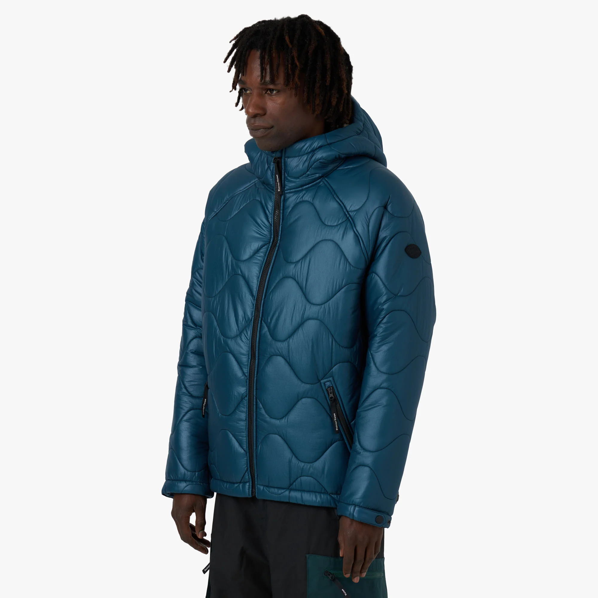 District Vision Quilted Fleece Lined Hooded Jacket / Dusk - Image 2