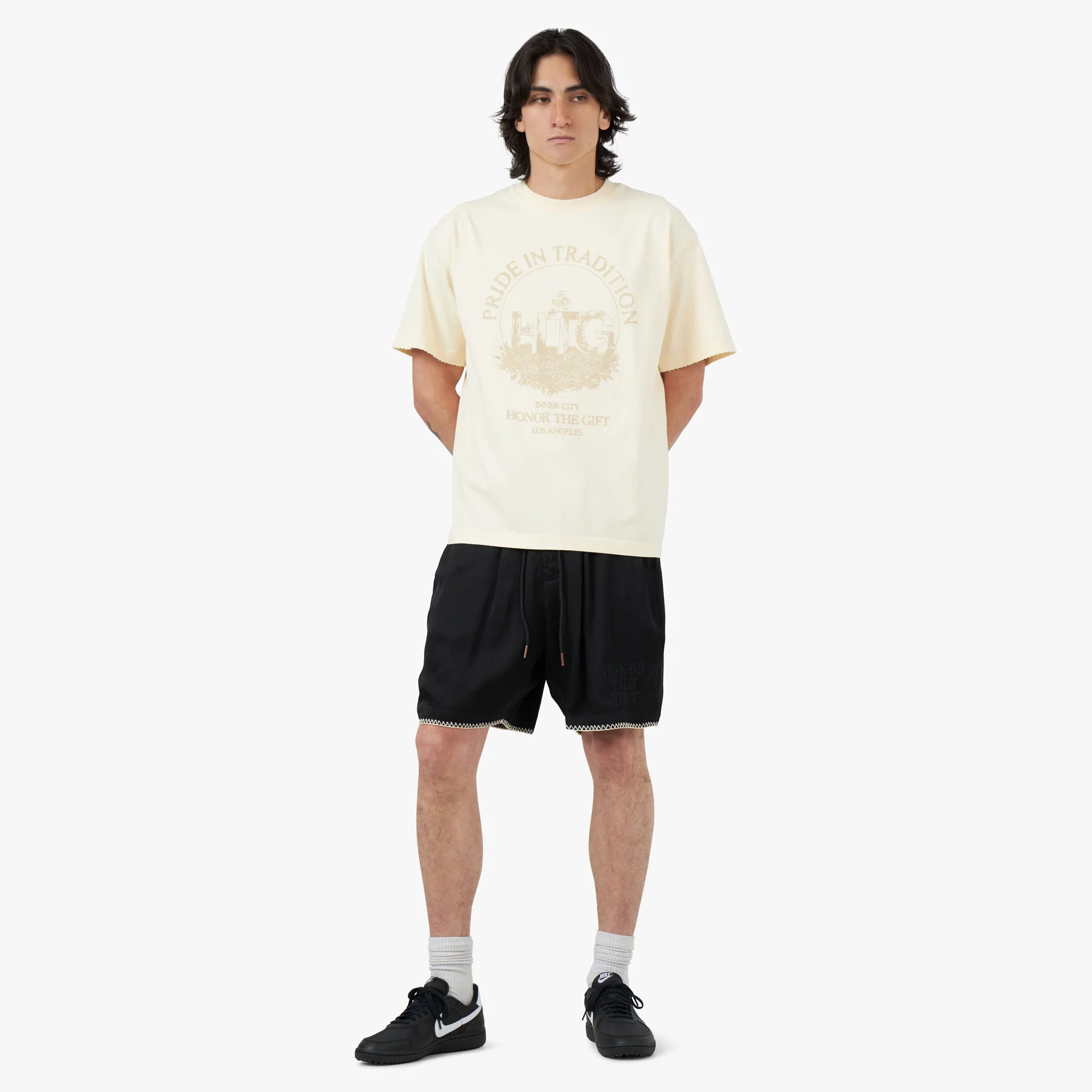 Honor The Gift Blanket Stitch Shorts / Black - Image 5