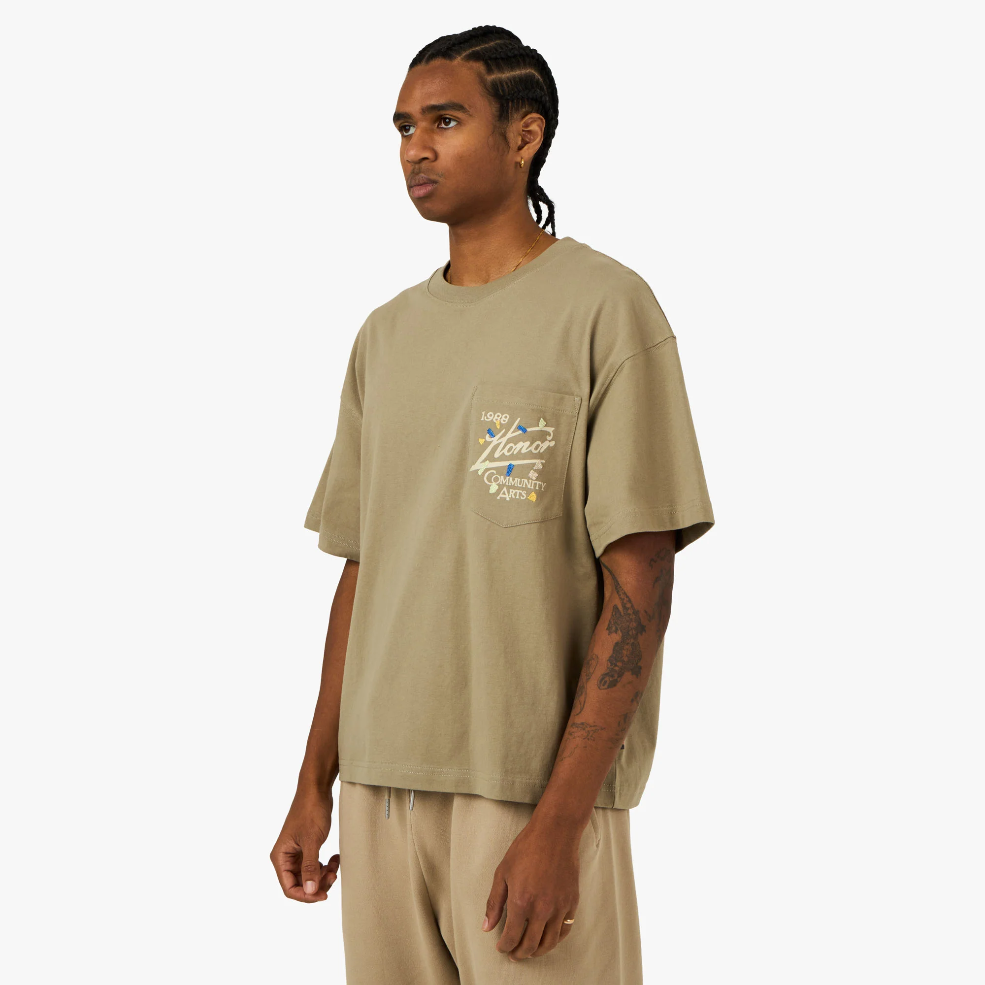 Honor The Gift Community Arts T-Shirt Pebble - Image 2