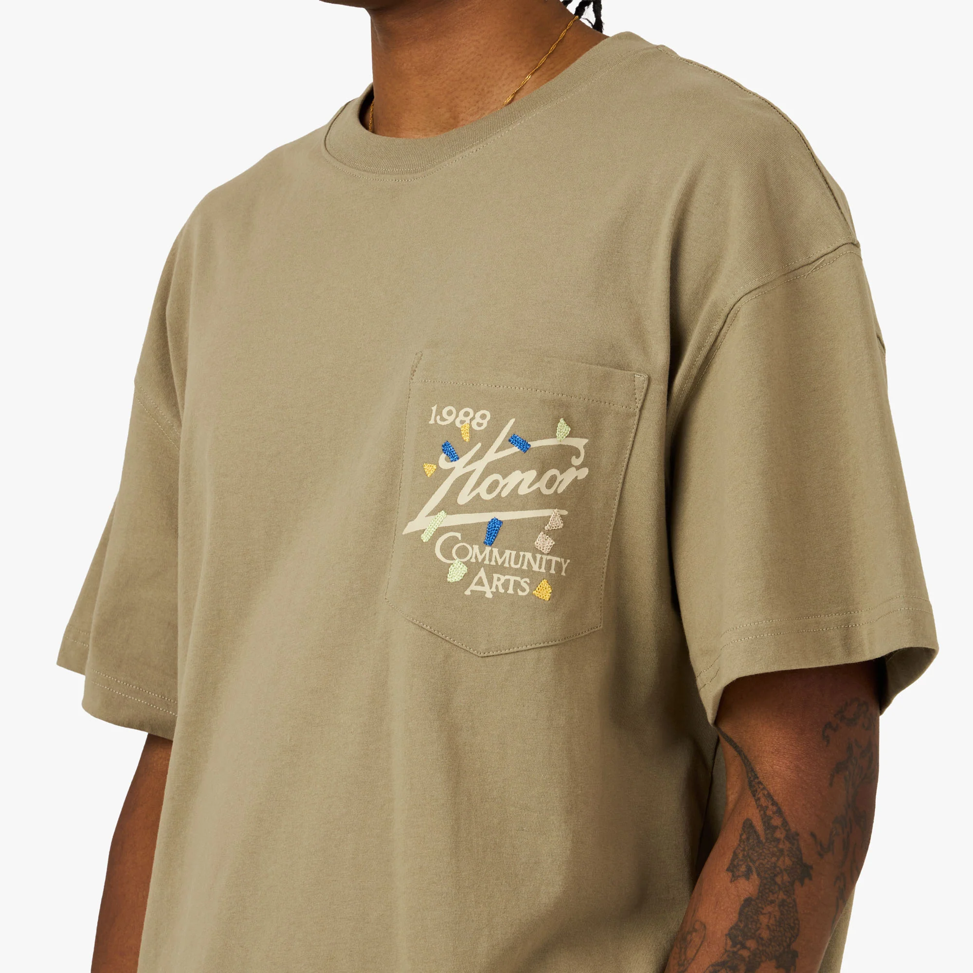 Honor The Gift Community Arts T-Shirt Pebble - Image 4