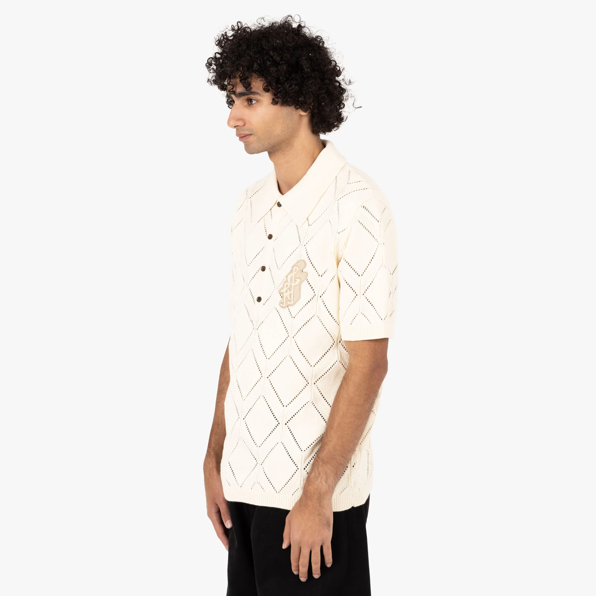 Honor the Gift Diamond Knit Polo / Cream - Image 2