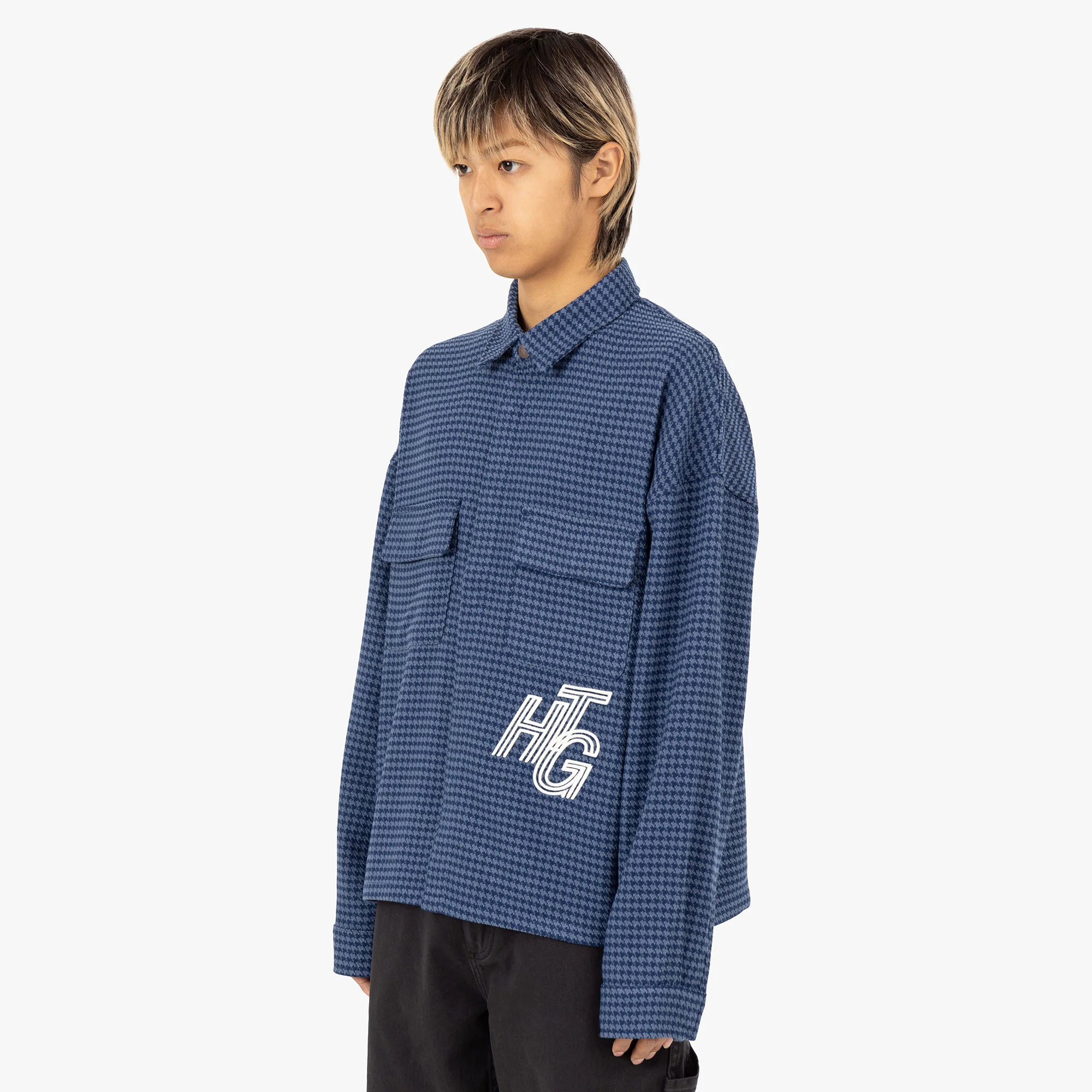 Honor The Gift Houndstooth Shirt / Navy - Image 2