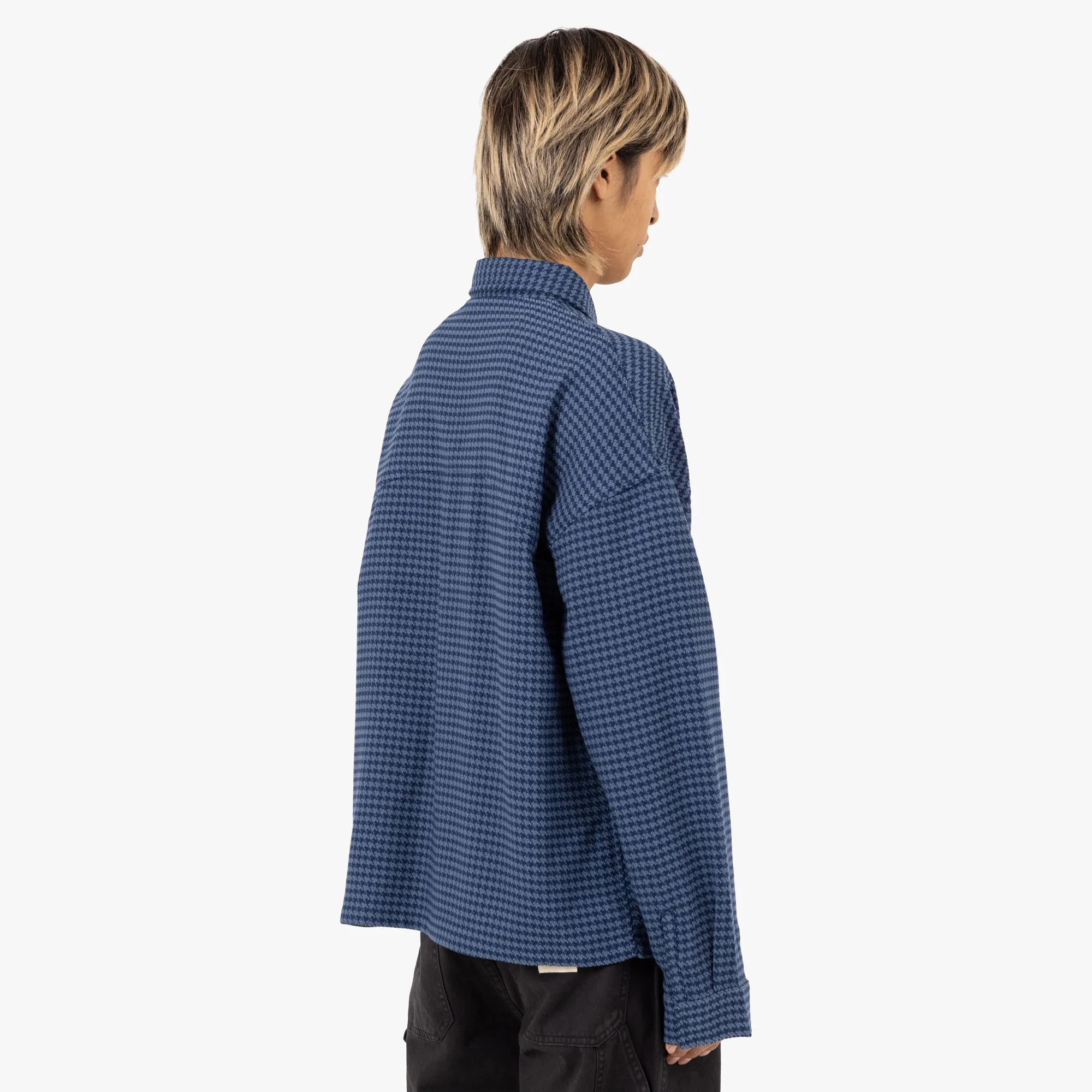 Honor The Gift Houndstooth Shirt / Navy - Image 3