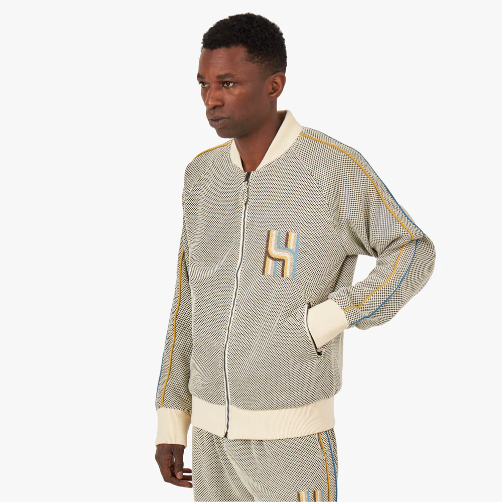 Honor The Gift Novelty Knit Track Jacket / Cream - Image 2