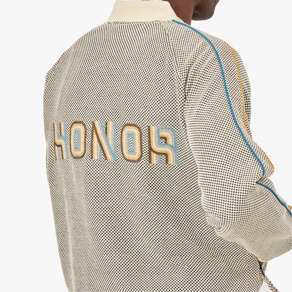Honor The Gift Novelty Knit Track Jacket / Cream - Image 4