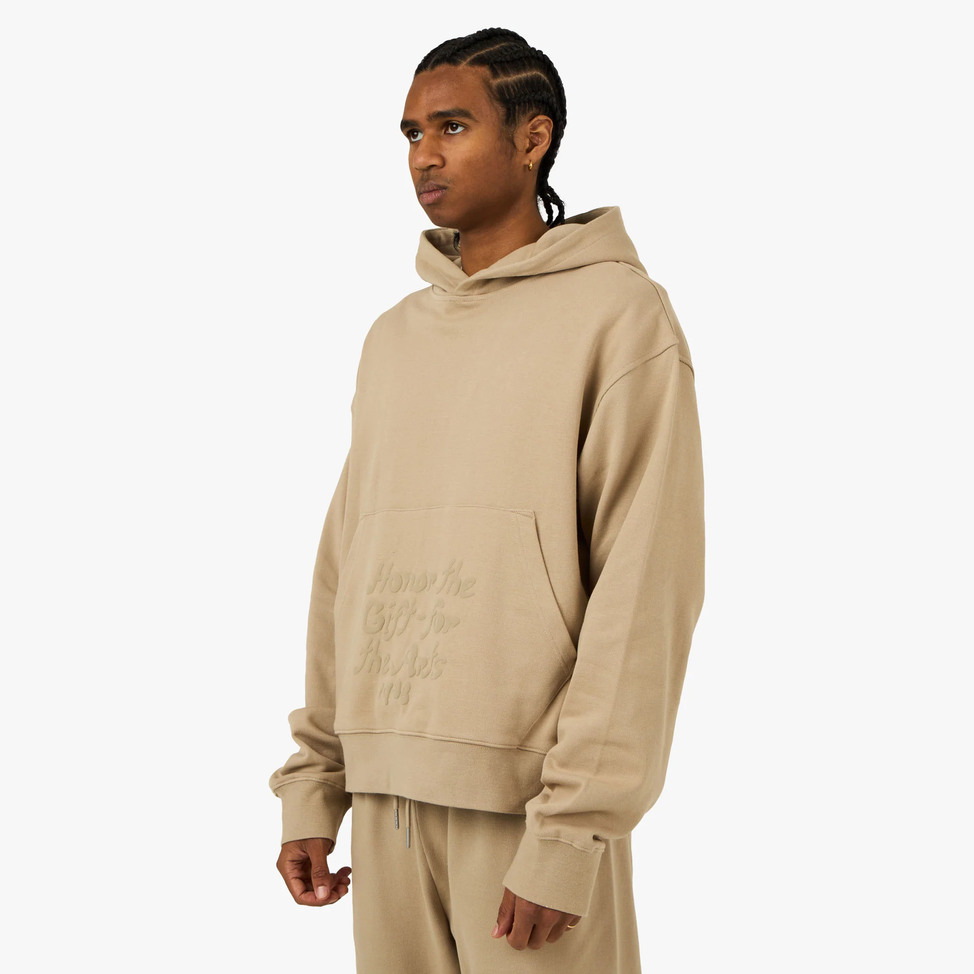 Honor The Gift Reverse Hoodie Pebble - Image 2