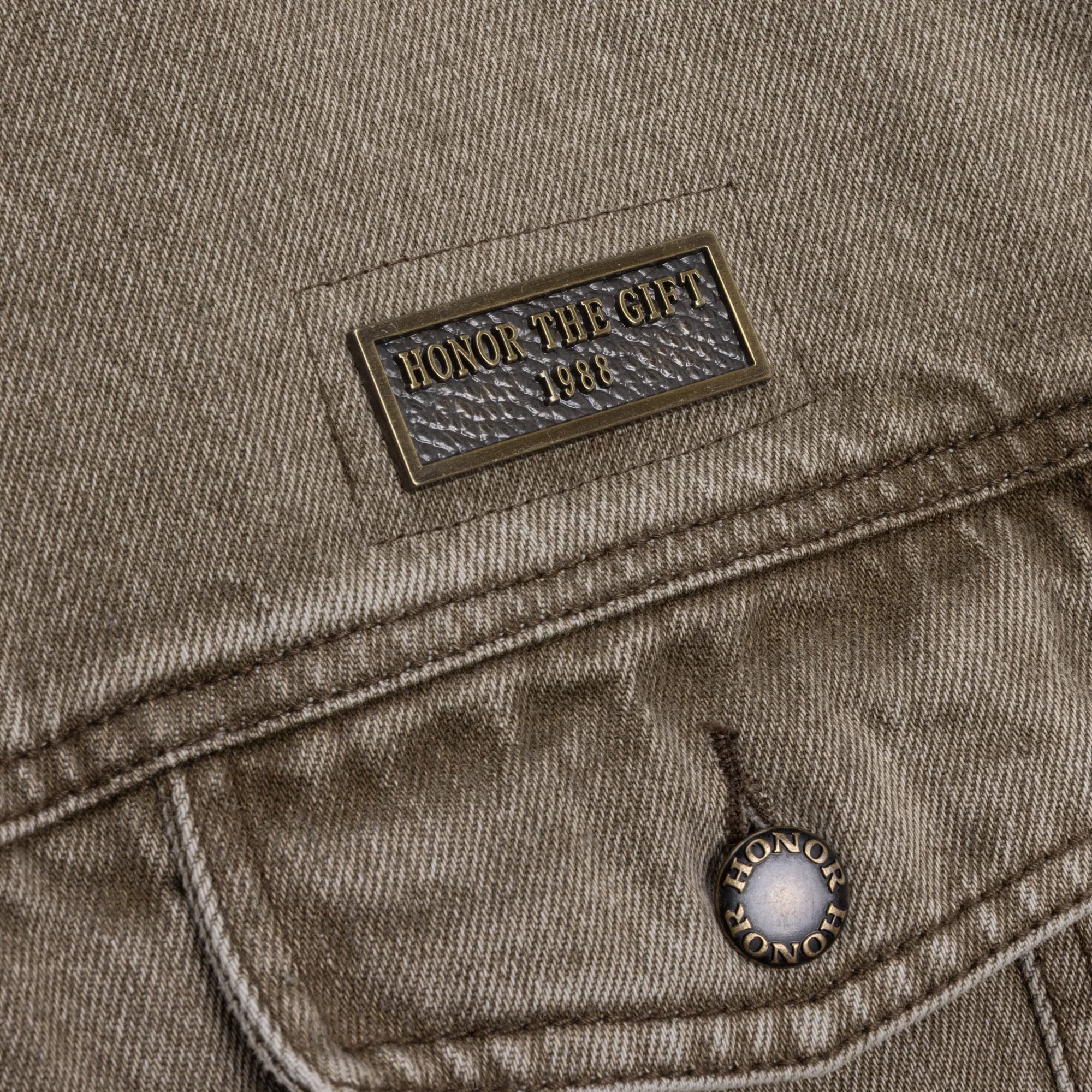 Honor The Gift Washed Twill Trucker Jacket / Taupe - Image 3