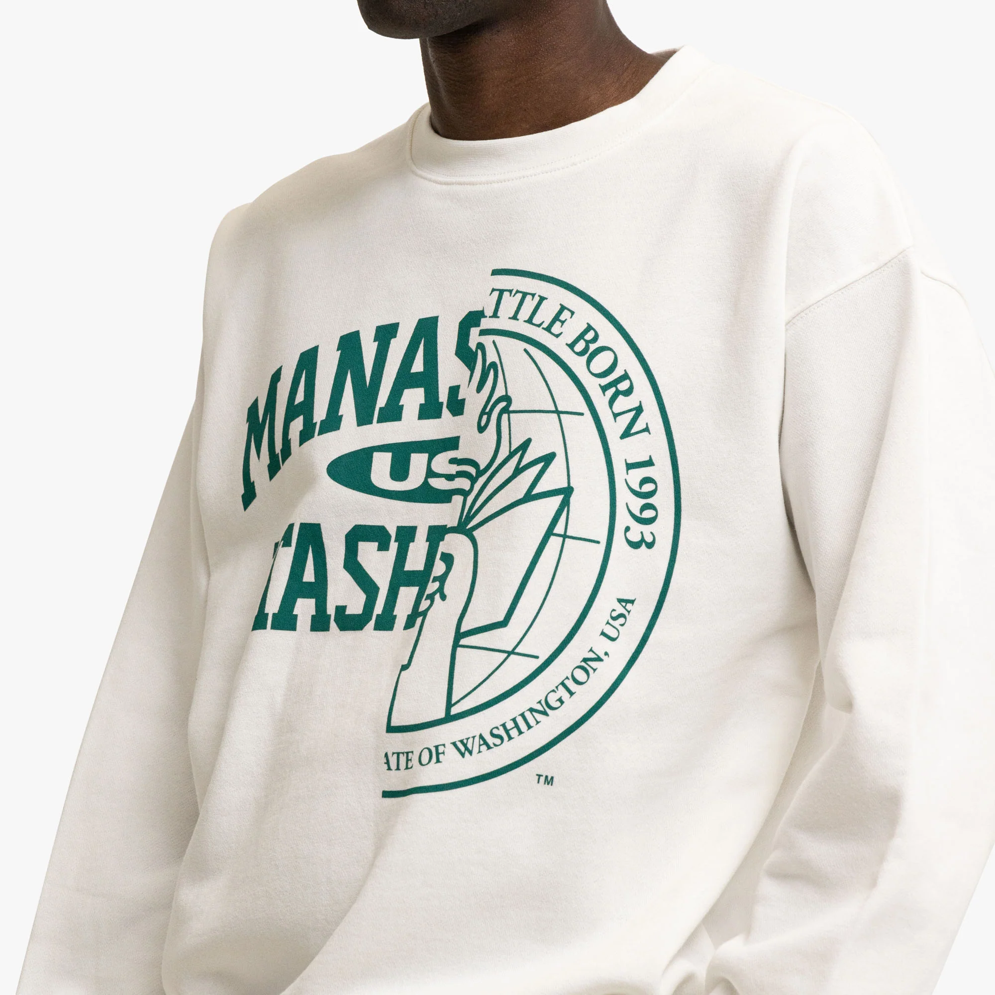 Manastash Collegiate Crewneck White - Image 4