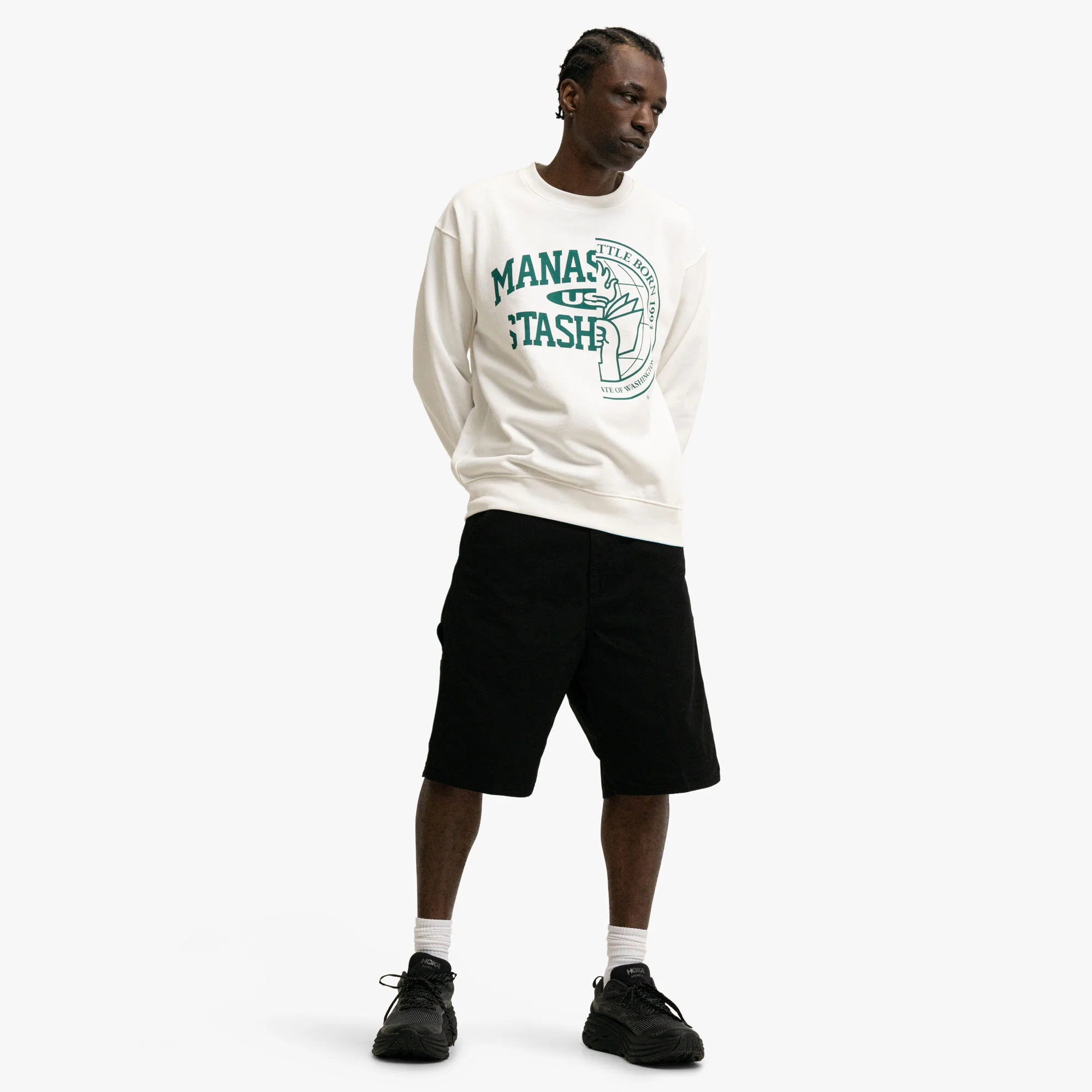 Manastash Collegiate Crewneck White - Image 6