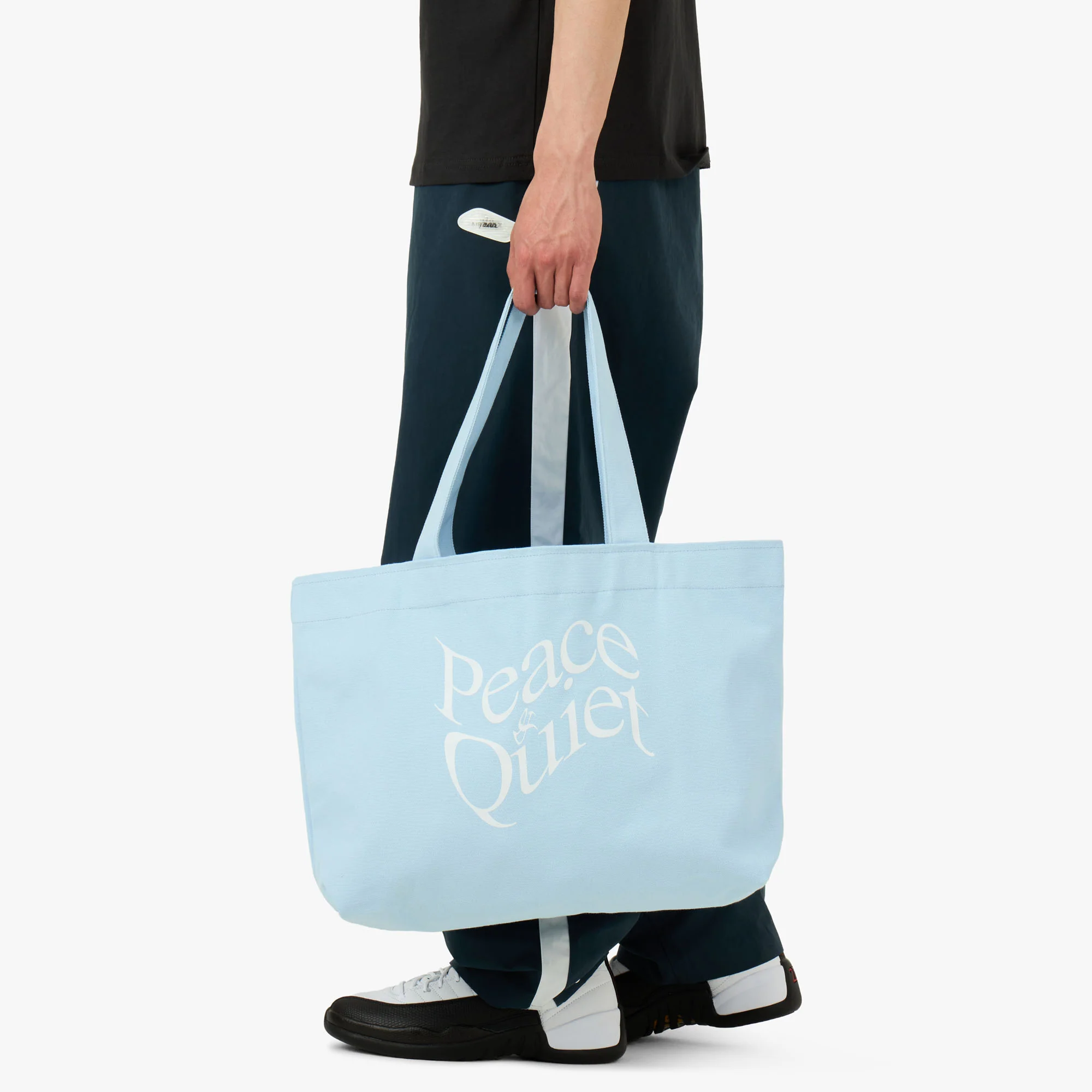 Museum Of Peace & Quiet Distressed Tote Bag / Baby Blue - Image 5