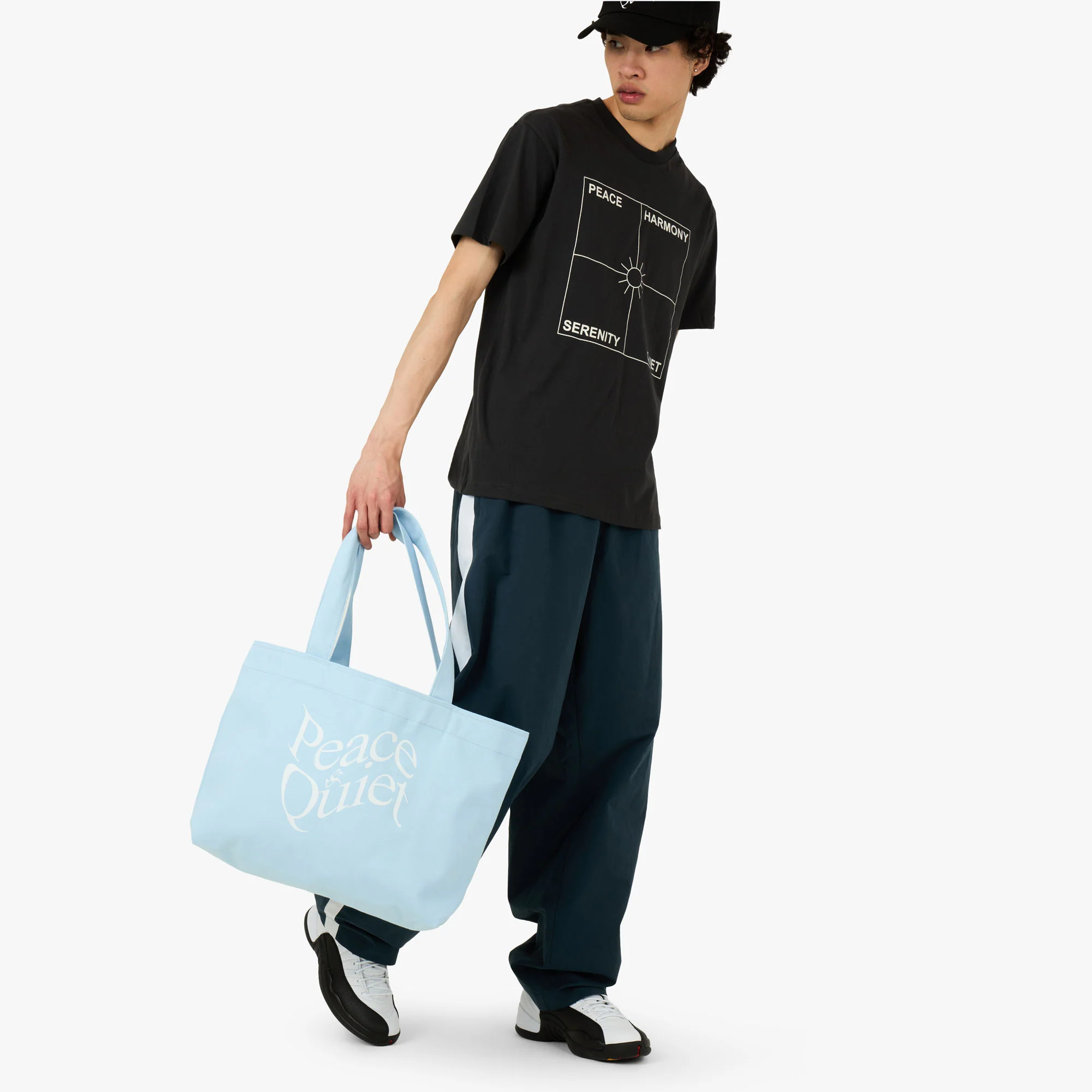 Museum Of Peace & Quiet Distressed Tote Bag / Baby Blue - Image 6
