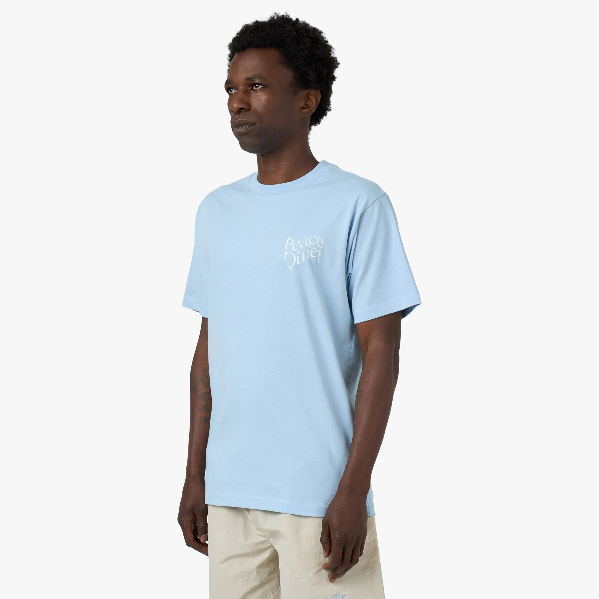 Museum Of Peace & Quiet Wordmark T-Shirt / Baby Blue - Image 3